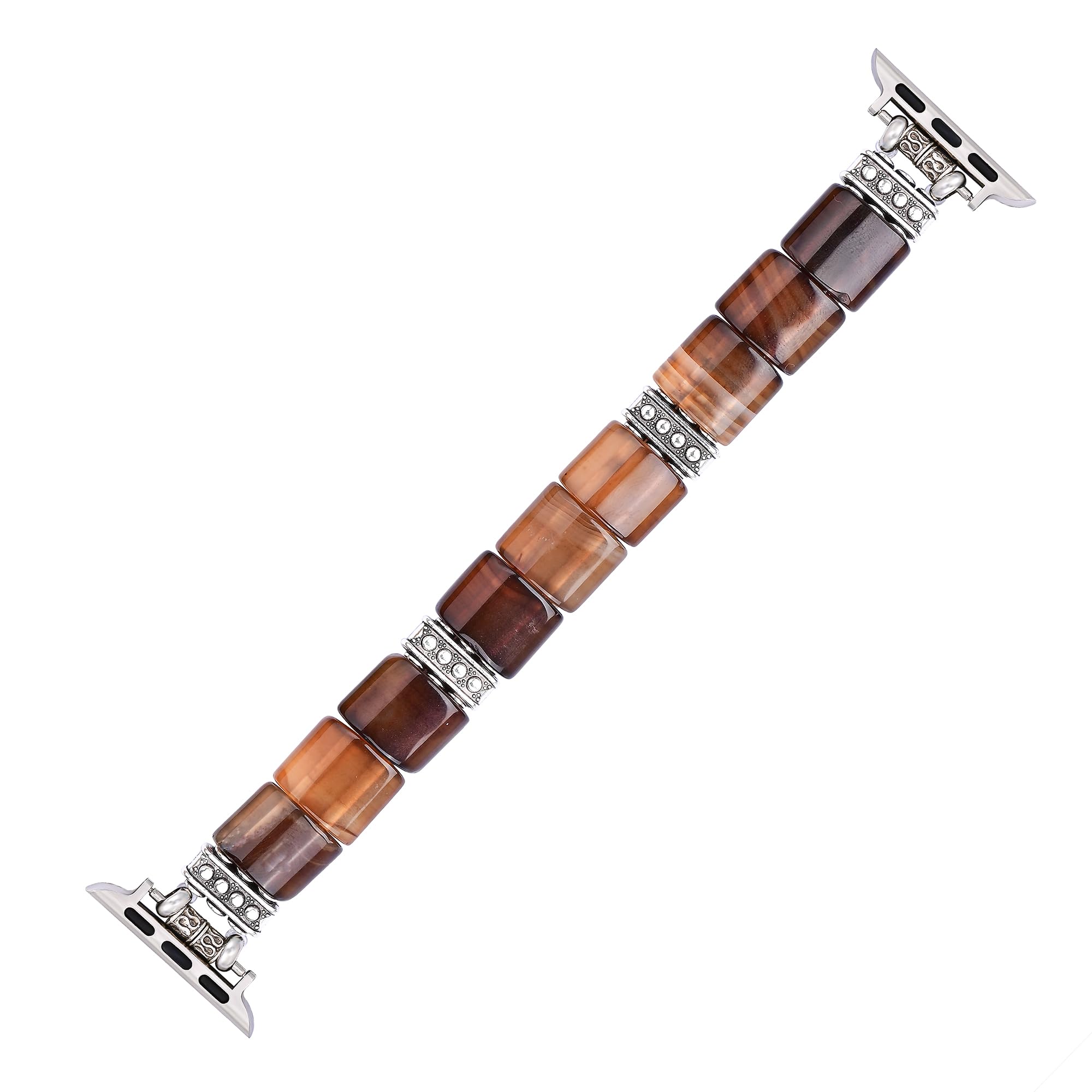 Cape Diablo Smart Watch Band For Women - Handmade Gemstone Strap - Compatible With 38Mm-45Mm Apple Faces (Ethereal Dune, Small -