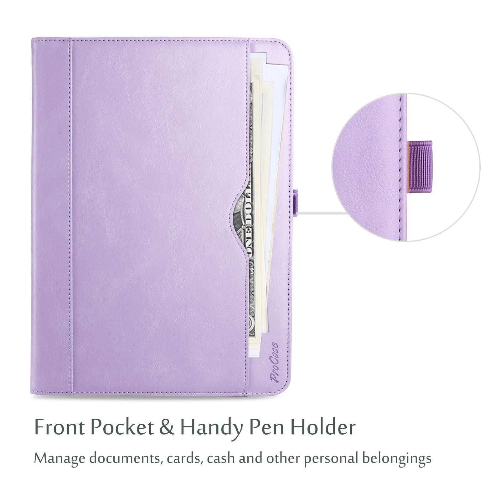 Procase 9' 10.1' Inch Universal Tablet Case With 360 Degree Rotatable Kickstand, Protective Cover Stand Folio Case For 9 10 10.1 Inch Android Touchscreen Tablet Multiple Viewing Angles  Light Purple