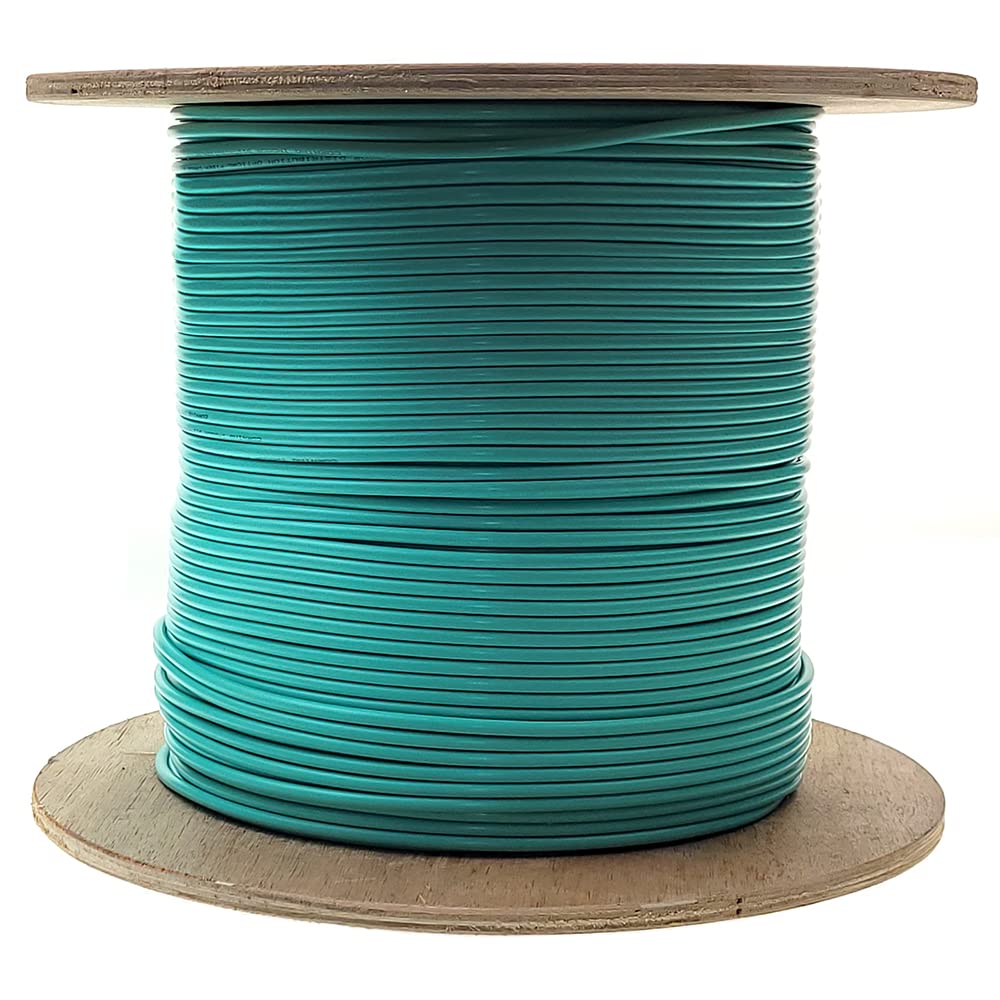 1000ft Aqua 24 Fiber Optic Cable OM4 Multimode 50/125, Corning ClearCurve, 10 Gbit/s, Riser Rated, PVC Jacket  High Capacity Ne