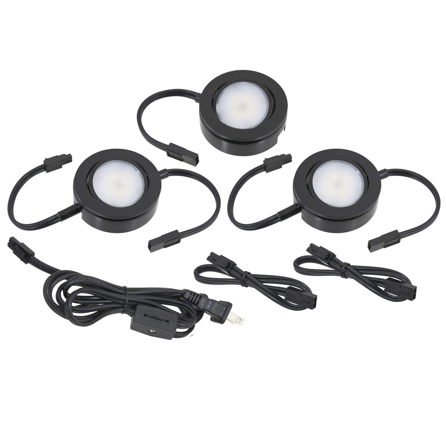 Mvp Three Puck Kit, Easy To Install Dimmable Swivel Puck Lights, Linkable, Cetlus Listed, 2 3/4 Inch Diameter, 4.3 Watt, 2700K B