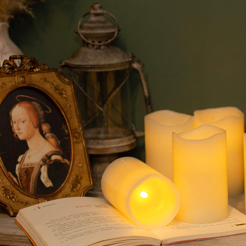 H Blossom Flickering Flameless Candles Battery Operated Real Wax Pillar Candles Led Candles With 10 Key Remote Control Cycling T