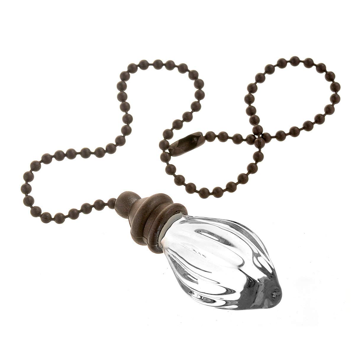 Penck Decorative Fan Pull Chain Ornament Set Lamp Pull Extension For Light Fan With 12 Inch Bronze Chains And Crystal Glass Pend