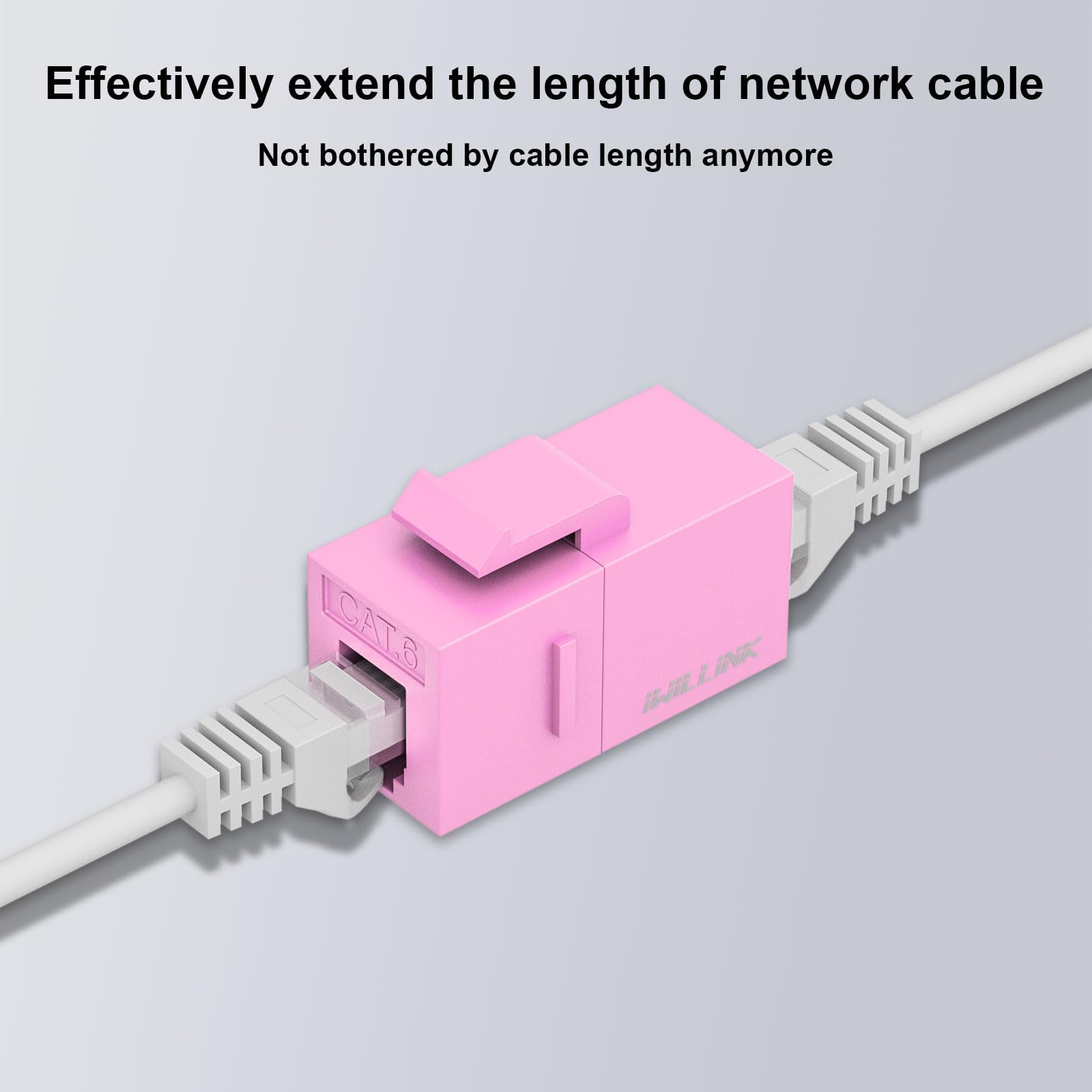 Iwillink Rj45 Cat6 Keystone Coupler 25 Pack, Female To Female Cat6 Keystone Jack, Utp Keystone Coupler Insert (Pink)