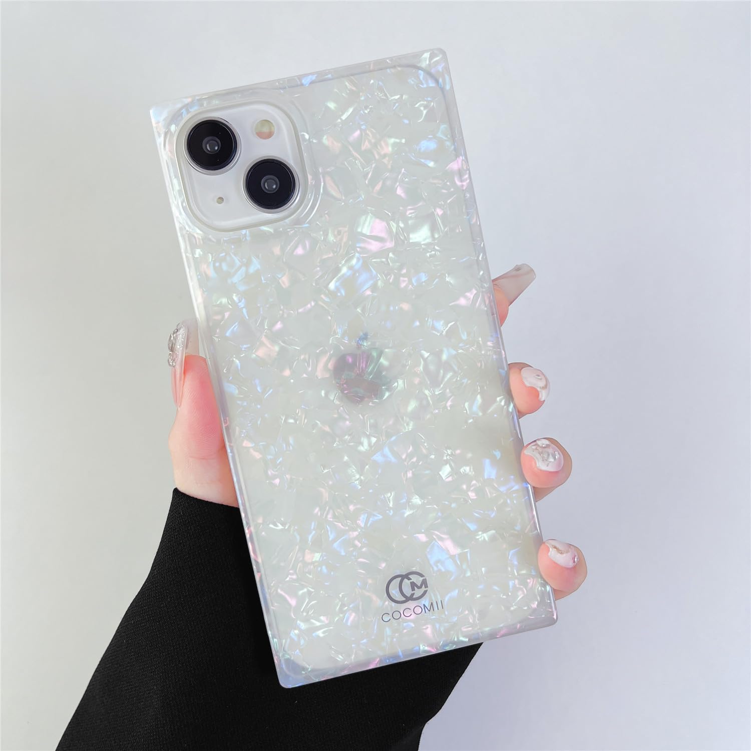 Cocomii Square Iphone 13 Case   Square Pearl Glitter   Slim   Lightweight   Glossy   Sturdy Tpu Silicone   Mother Of Pearl Seash