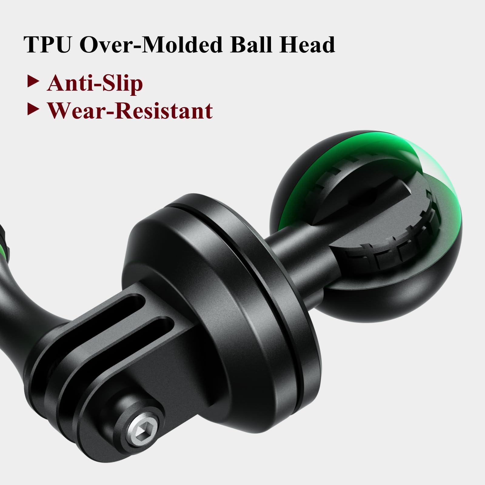 Brcovan Aluminum Alloy Tripod Mount Adapter With 1'' Ball & Camera 1/4' 20 Thread, Compatible With Ram Mounts B Size 1 Inch Ball Double Socket Arm, Suitable For Action Camera/Camcorder/Field Monitor
