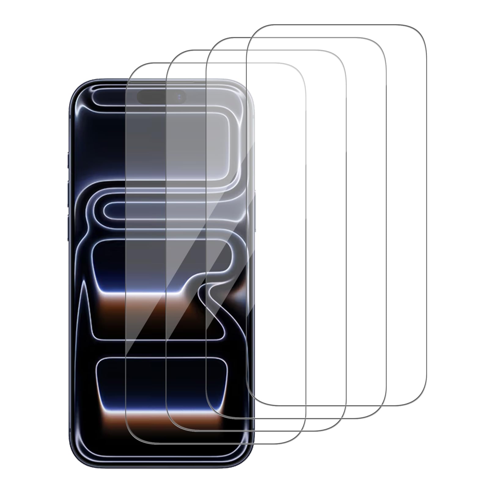 iCsapr 4 Pack Glass Screen Protector Compatible for iPhone 17/17 Pro 6.3 inch [9H Hardness]-HD Screen Tempered Glass, Scratch Re
