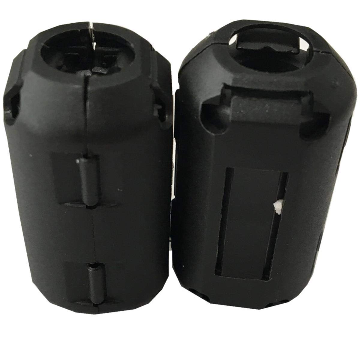 10Pcs Inner 9Mm 0.35'' Ferrite Clip Noise Filter Ferrite Bead Ferrite Clamps Chokes Ferrite Ring Ferrite Snap Black