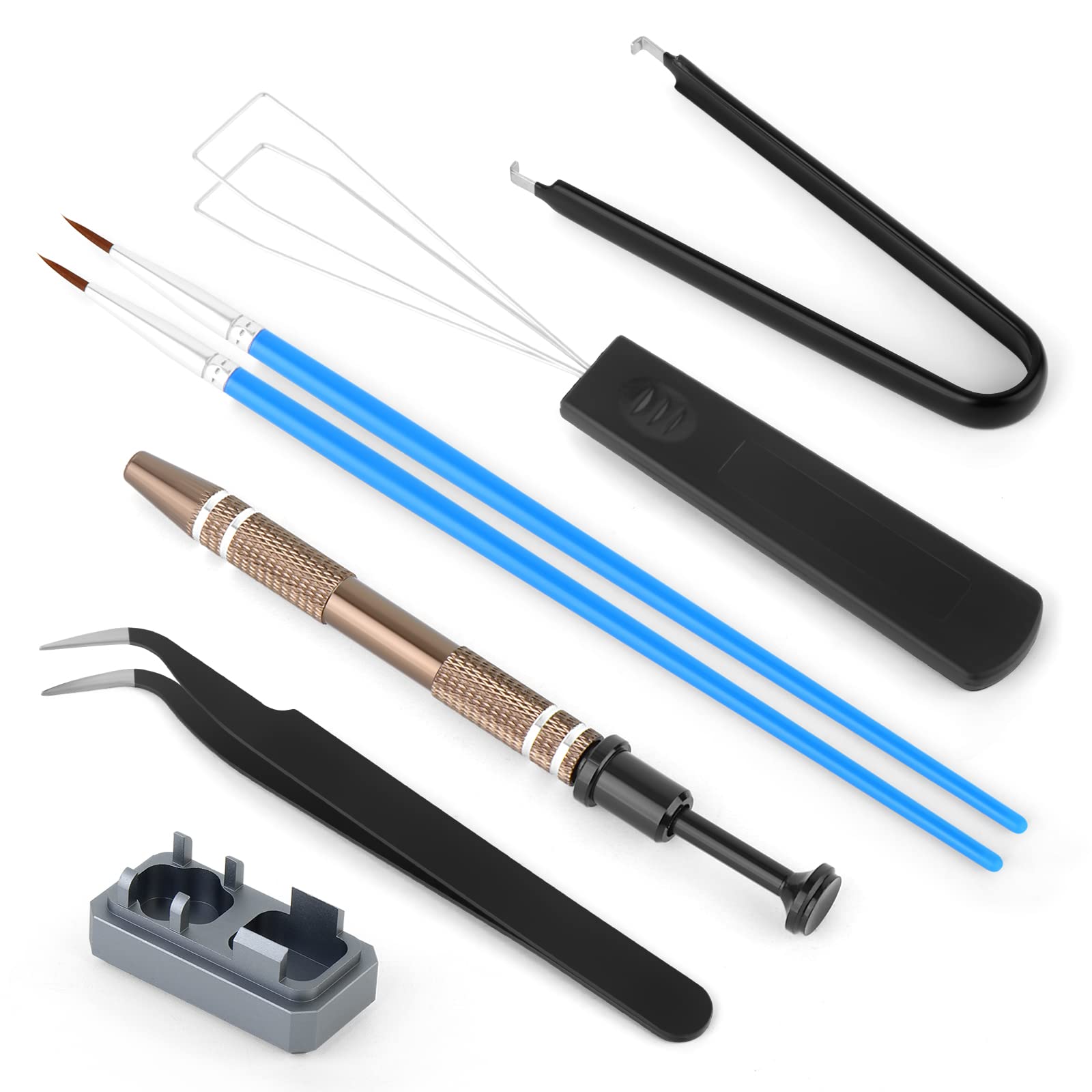 Yimagujrx Runjrx Keyboard Switch Lube Kit With Switch Opener,Switch Puller,Keycap Puller,Lube Brush,Tweezer,Keyboard Switch Lube