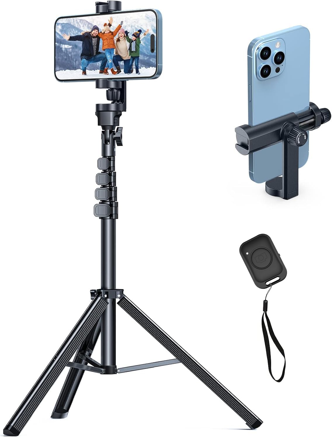 Nexboom Iphone Tripod Stand  67' [360� Rotation Mount & Heavy Duty] Cell Phone Tripod Stand With Remote, Iphone Tripod Compatible With Iphone 15 14 13 12 Pro Max Xs Plus,Samsung S22 /Camera/Gopro