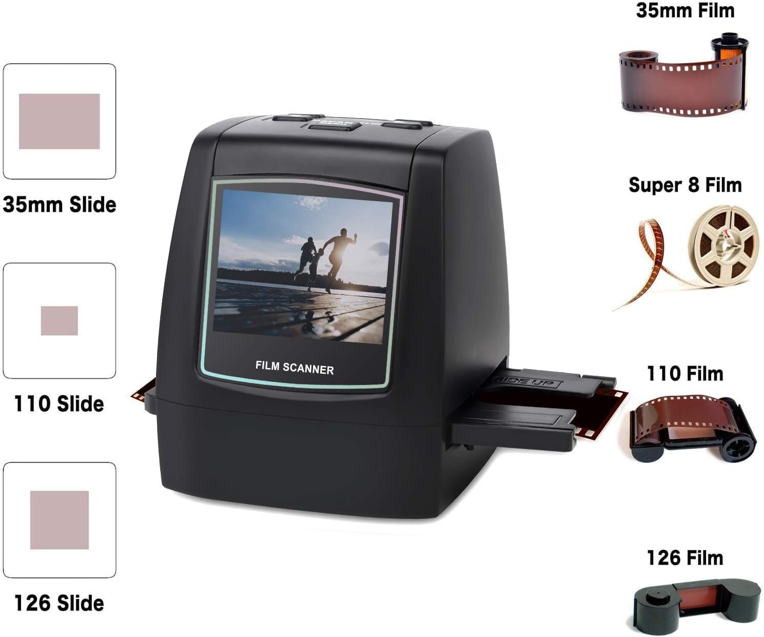 Digitnow 22Mp All-In-1 Film & Slide Scanner, Converts 35Mm 135 110 126 And Super 8 Films/Slides/Negatives To Digital Jpg Photos,