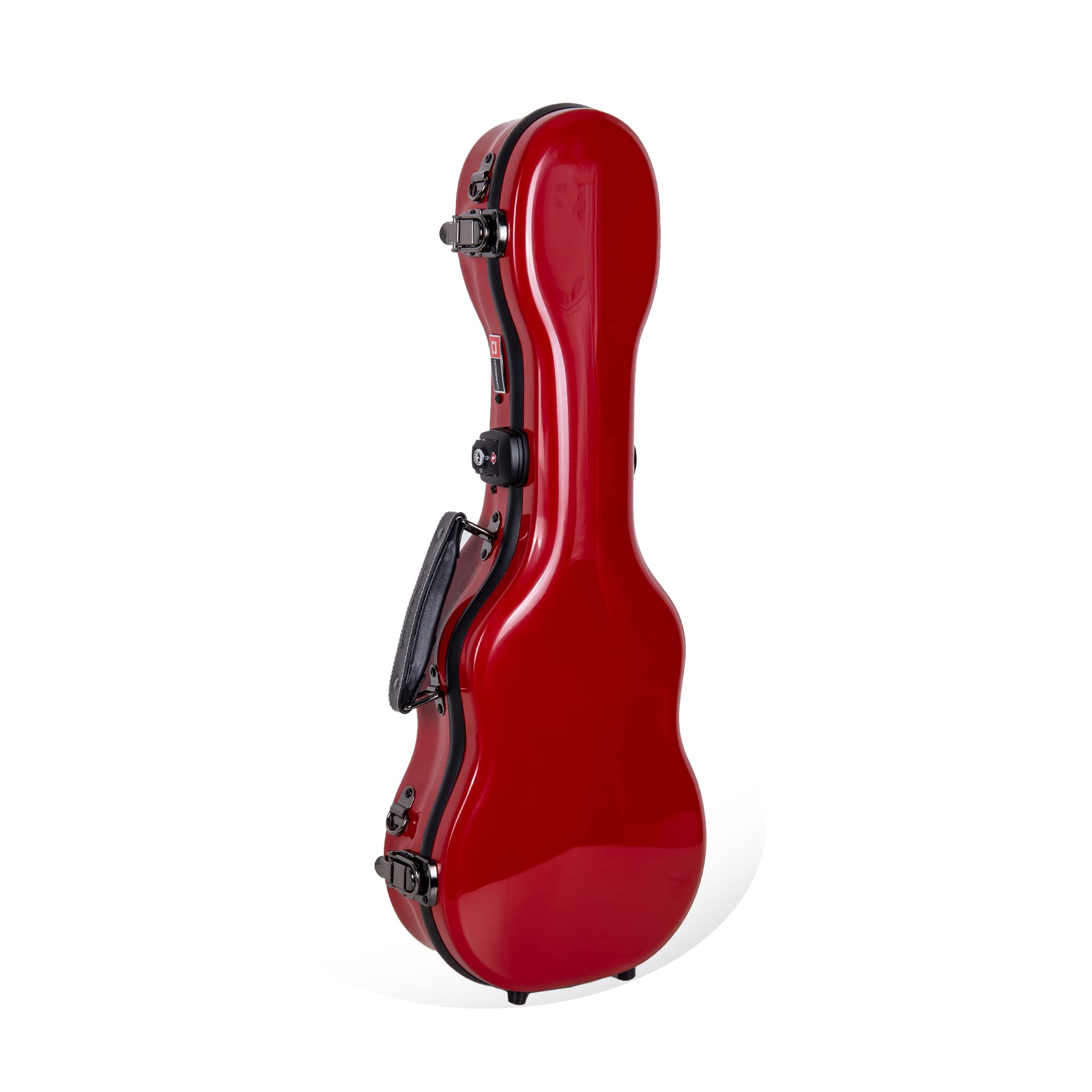 Crossrock Deluxe Fiberglass Concert Ukulele Case with TSA Lock, Red (CRF2020CURD)
