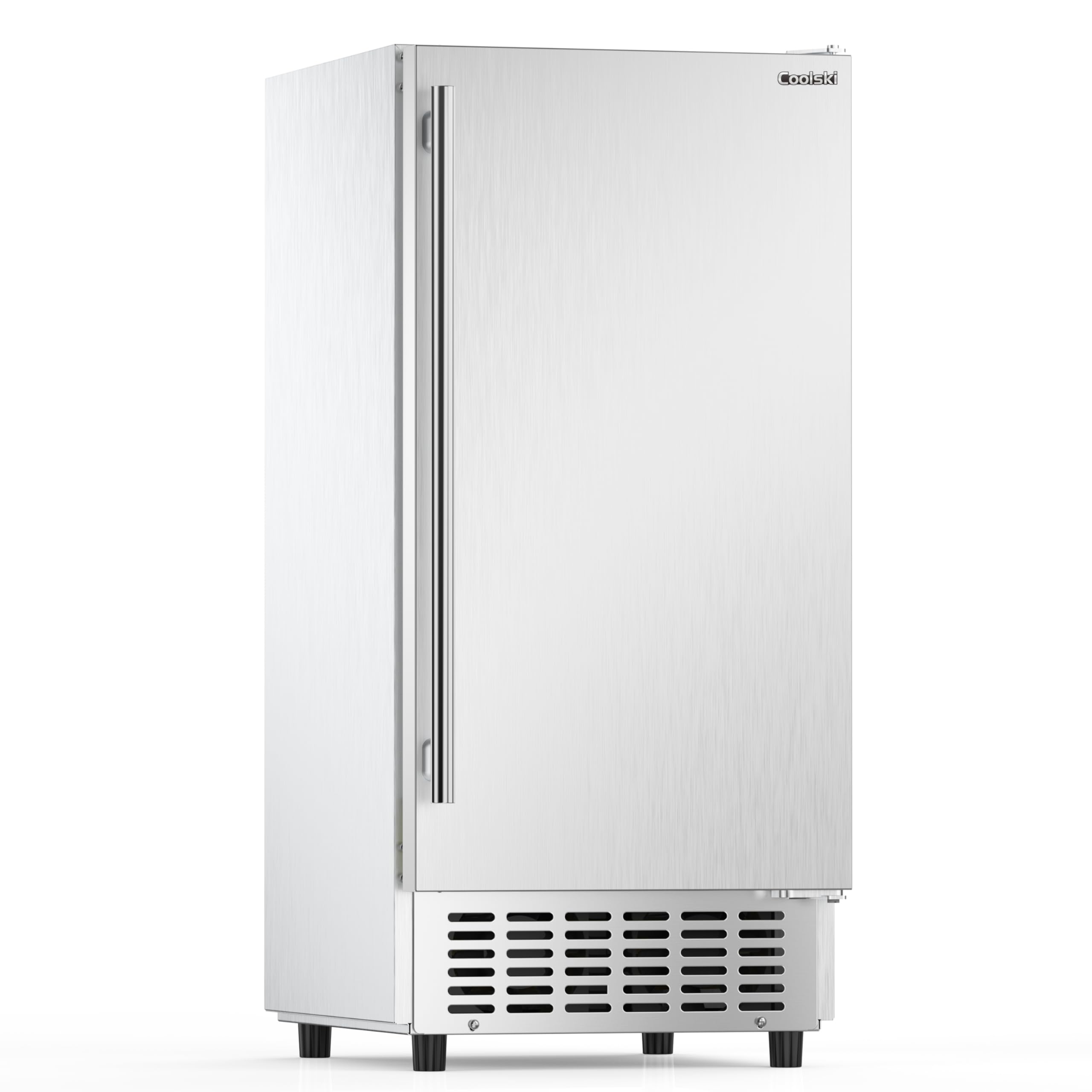 Coolski 15 W Commercial Under Counter Ice Maker Machine, 130 Lbs/Day Auto-Cleaning, 30 Lbs Storage, Stainless Steel Built-in Fre
