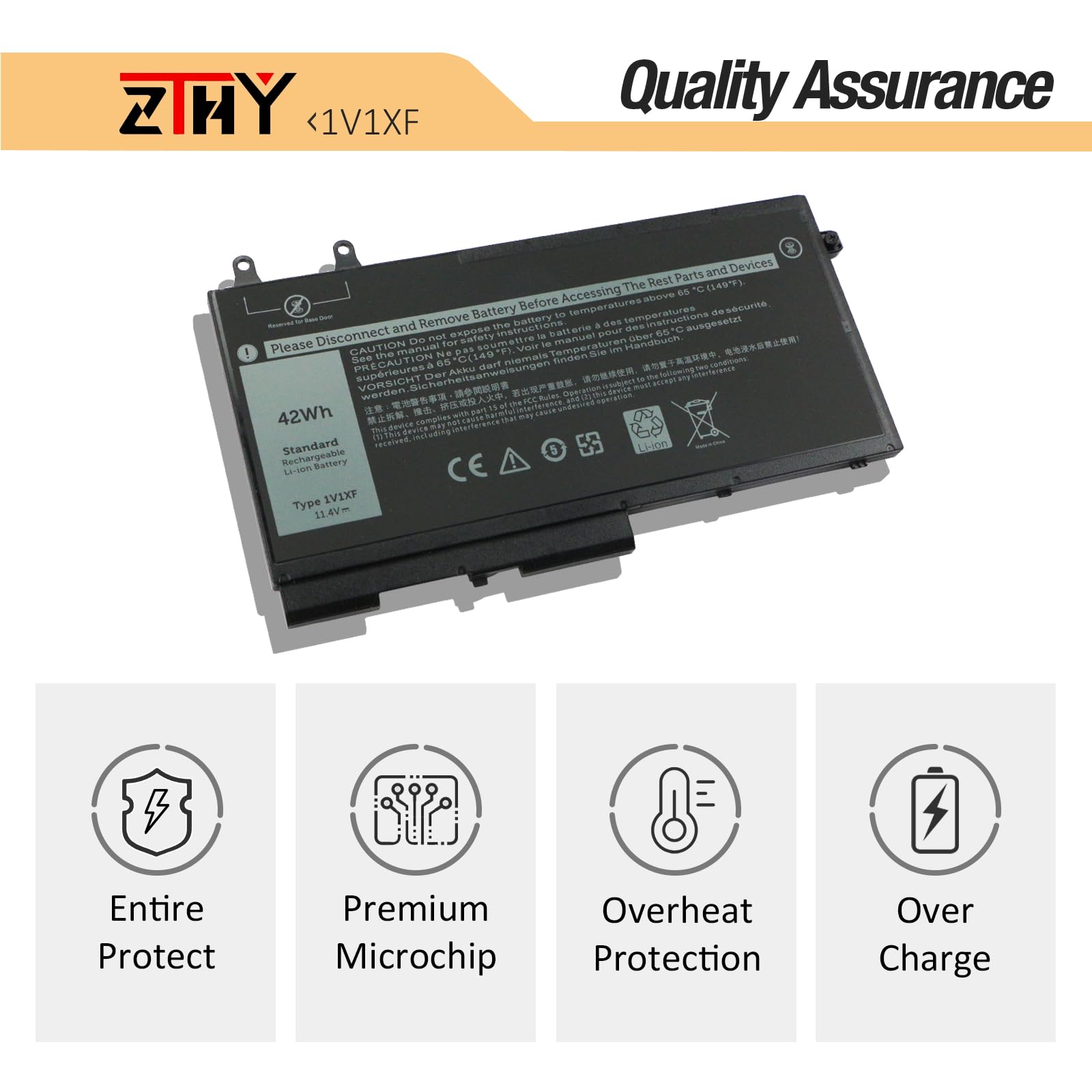 Zthy 1V1Xf Laptop Battery Replacement For Dell Latitude 5400 5410 5500 5510 Precision 3540 3550 Inspiron 7590 7591 7791 2 In 1 S