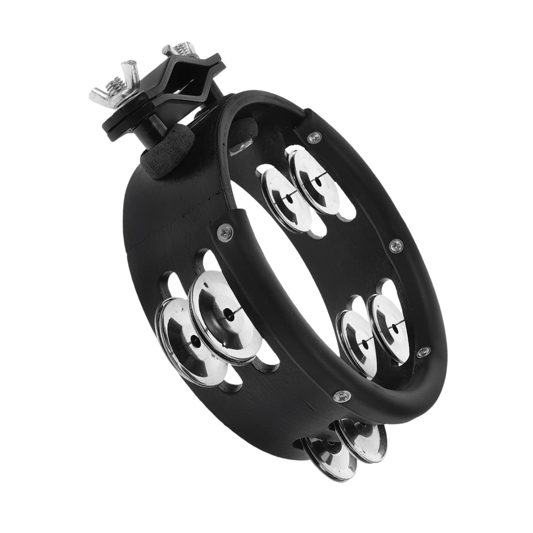 BESPORTBLE 6Inch Adjustable Tambourine Clamp Percussion Music Instrument for Drummers Easy Installation Handheld Tambourine Bel