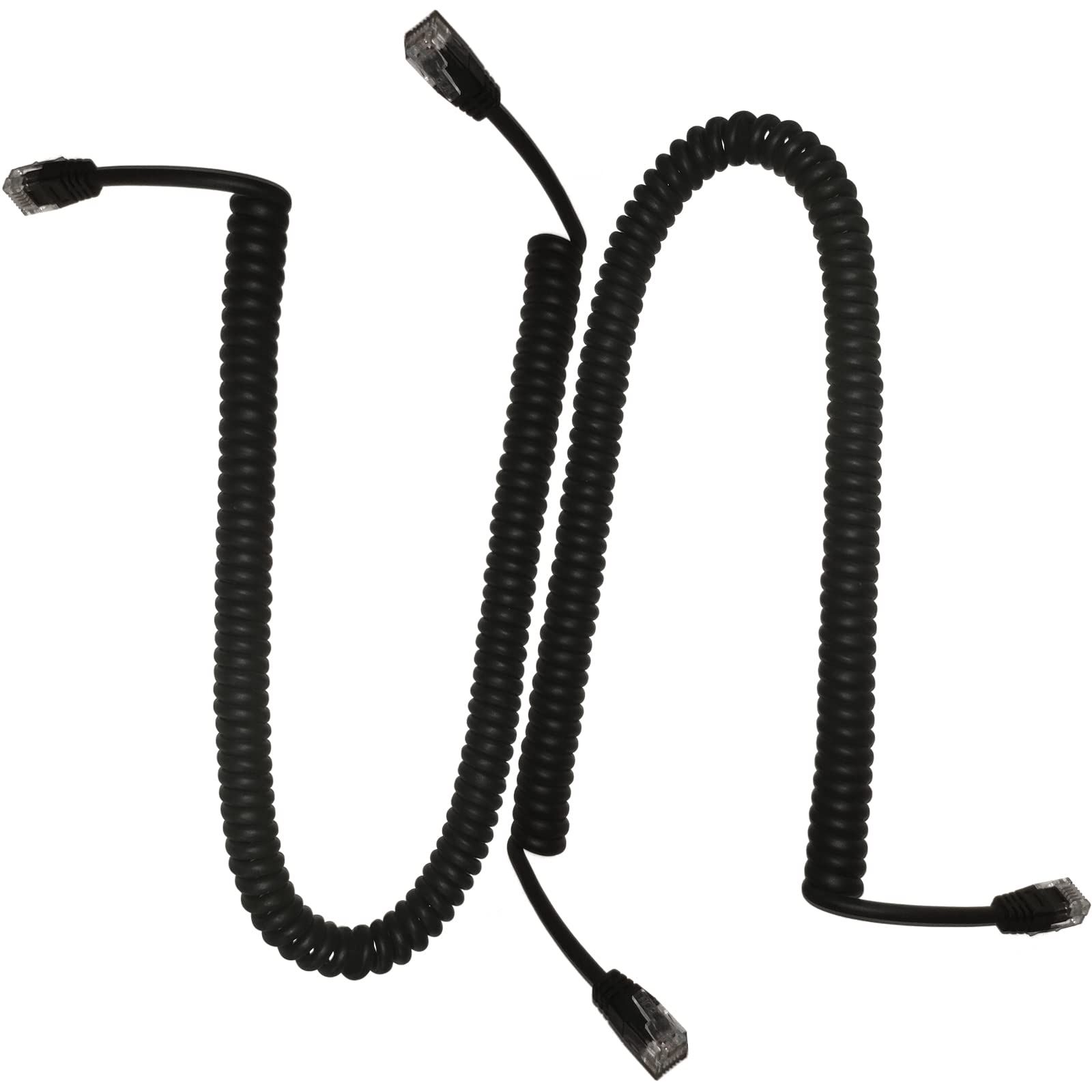 Hpwfhplf Telephone Cords, 2 Pack 6P6C Anti Tangle Telephone Wires, 6 10 Feet Rj12 Male To Male Coiled Cable For Landline Phones