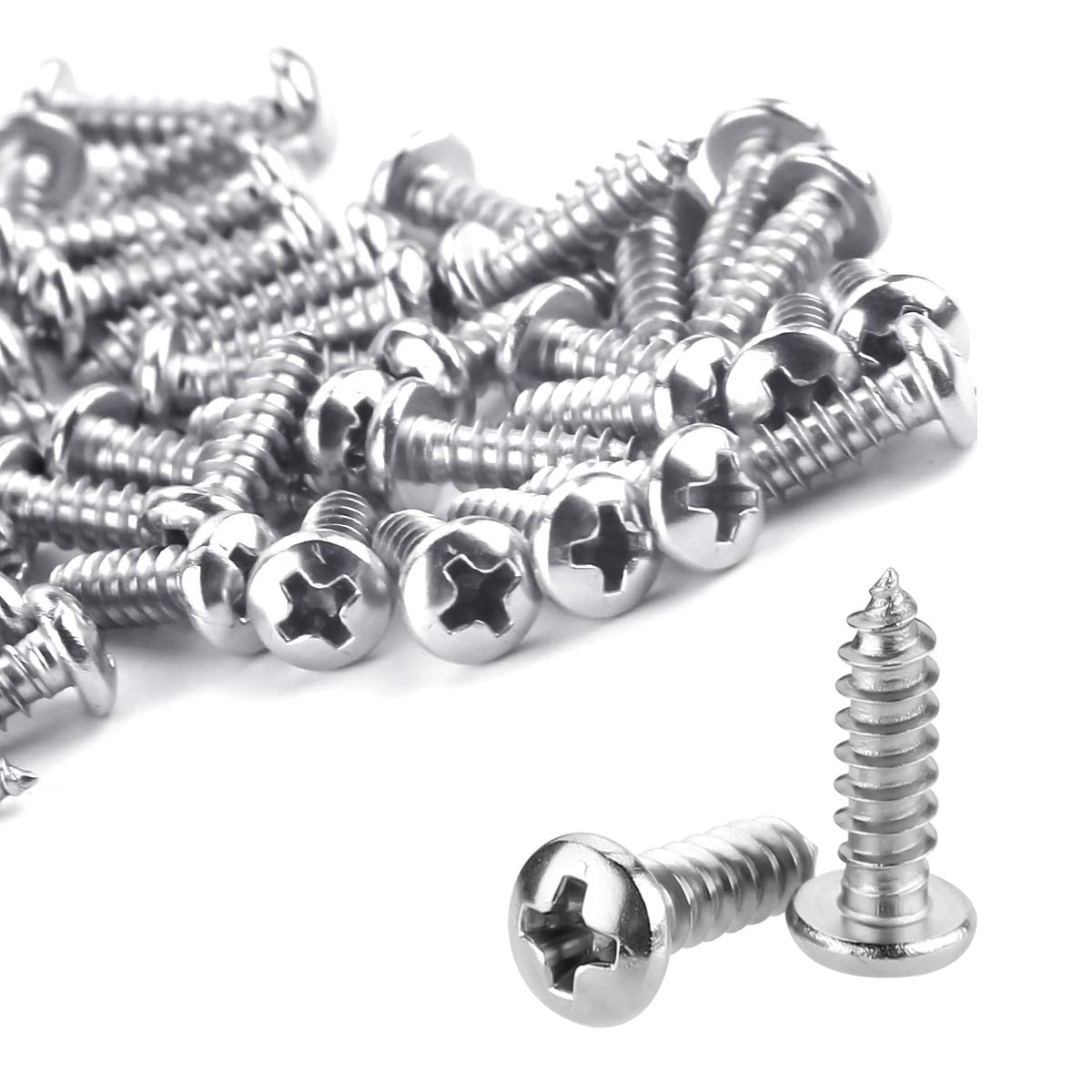Lokman 50 Pack 1/4 Inch Rope Light P Style Mounting Clips With Compatible Stainless Steel Pan Head Phillips Screws