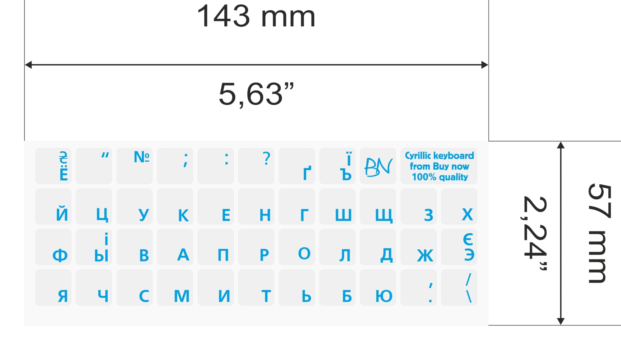 2 Pack Russian Blue Keyboard Stickers Cyrillic For Computer Blue Keyboard Letters On Clear Transparent Background