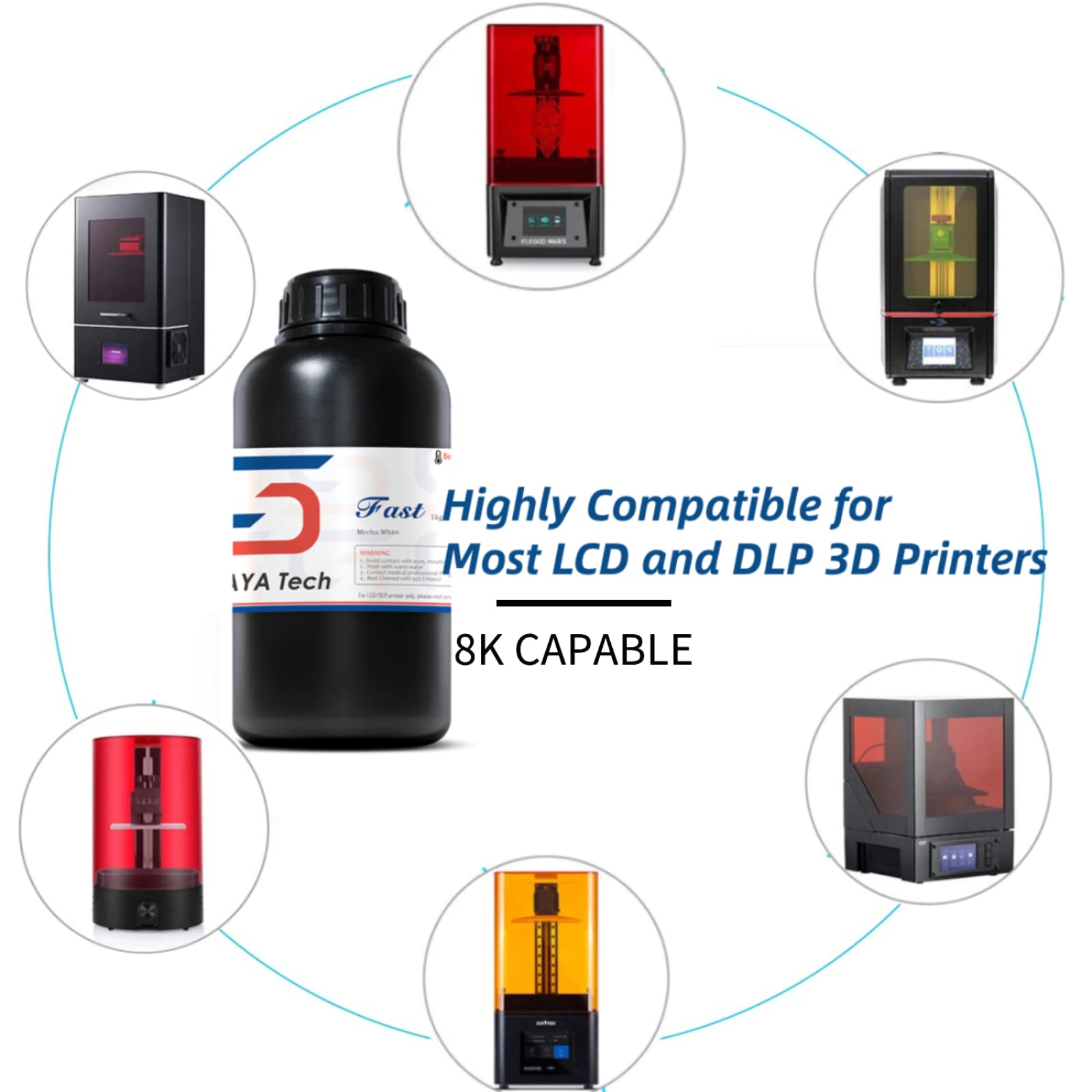 Siraya Tech Fast Mecha Abs Like Scratch Resistant 3D Printer Resin 405Nm Uv Curing Non Brittle High Precision 3D Printing Liquid