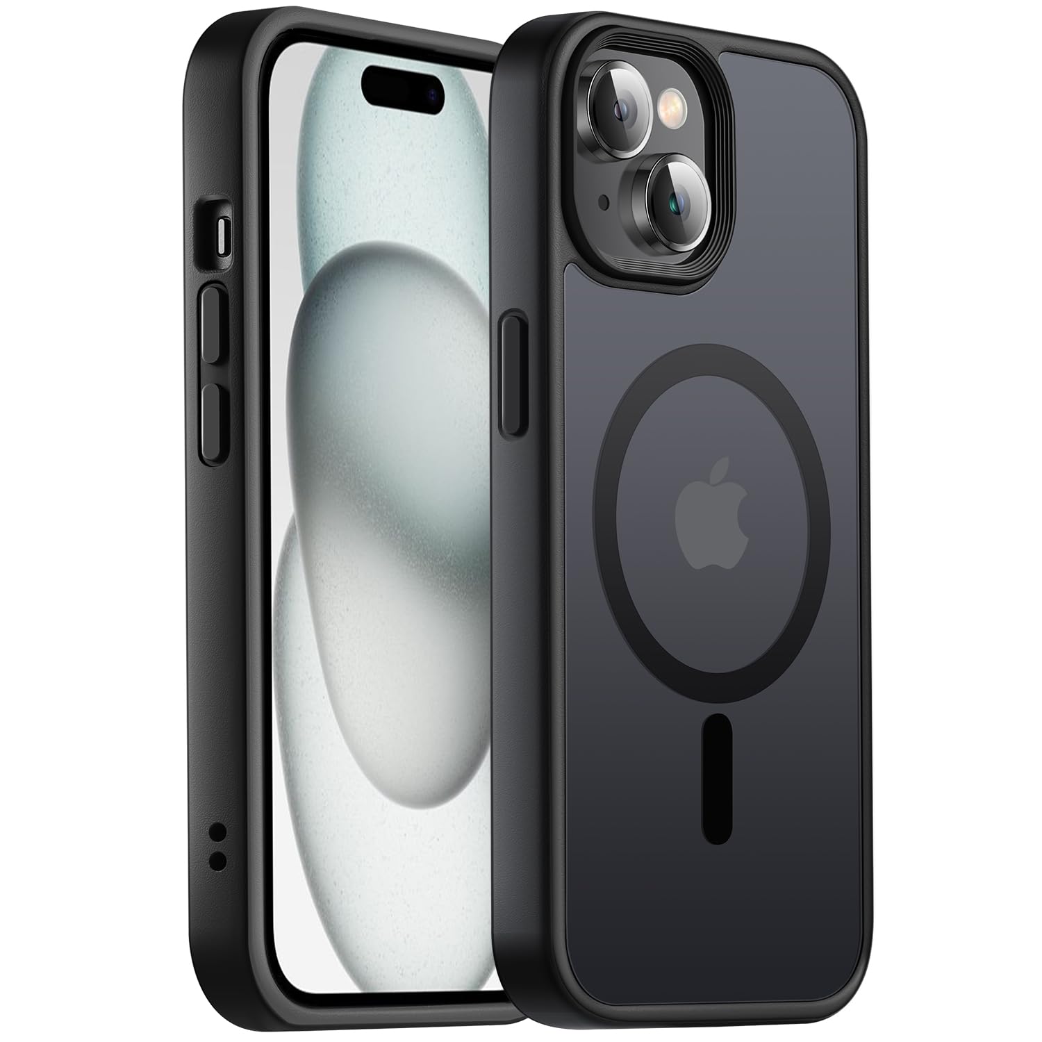 Yzoiko Strong Magnetic Case For Iphone 15 Case [10Ft Grade Drop Tested & Compatible With Magsafe] Translucent Anti Fingerprint A