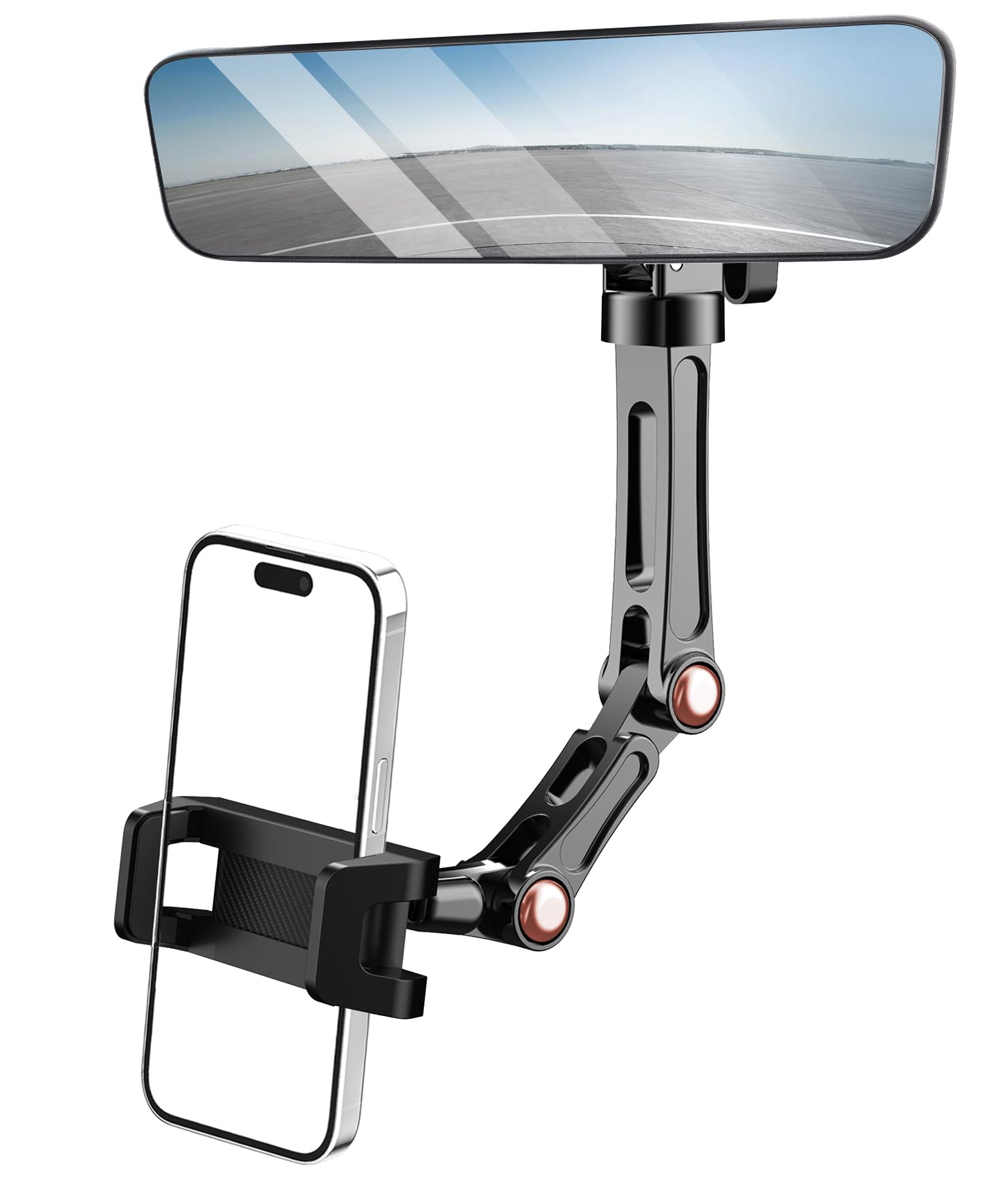 Karmus Rear View Mirror Phone Holder, Rearview Mirror Phone Holder For Car, Rotatable And Retractable Car Phone Holder Mount, Ca