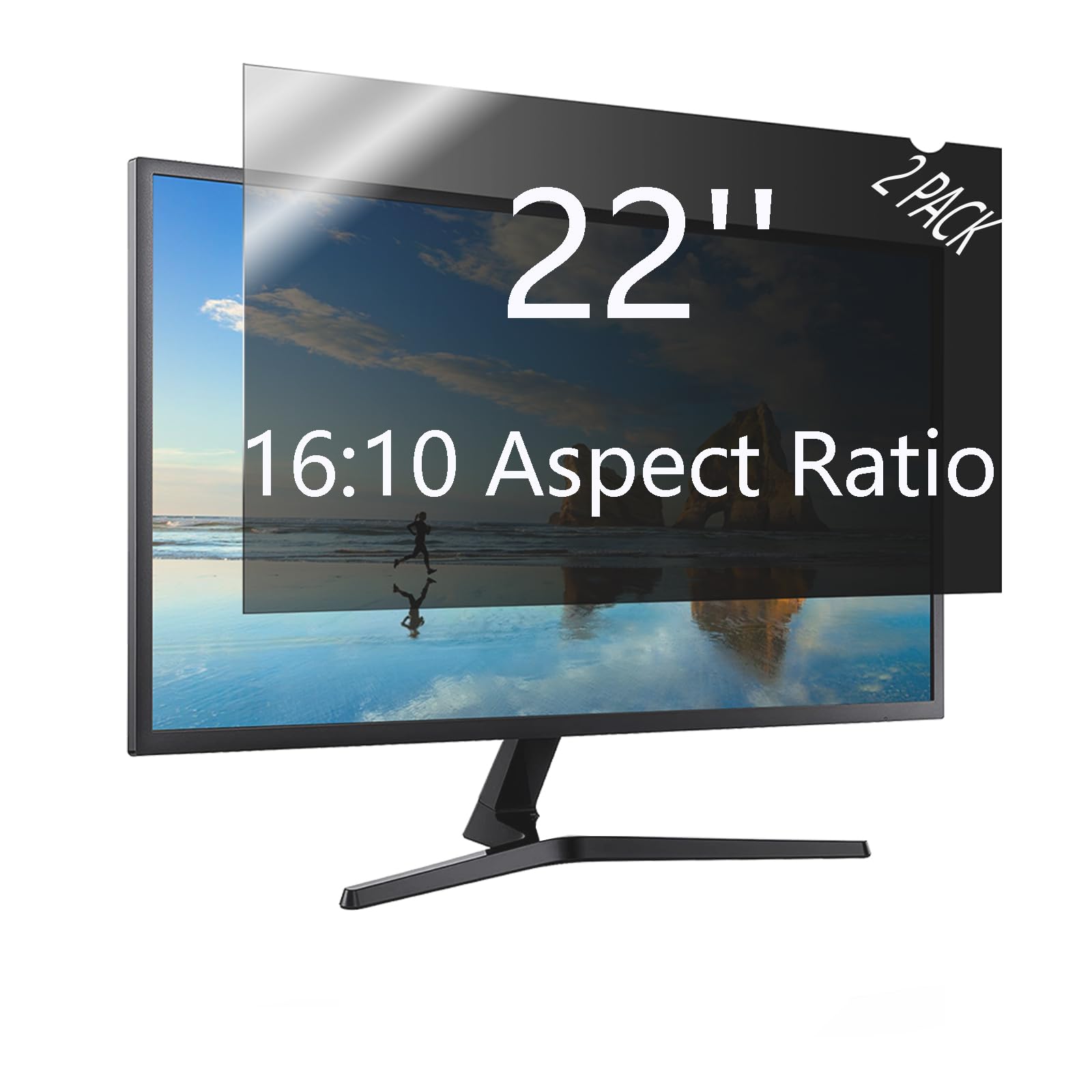 J J Dream 22 Inch Privacy Screen For Computer Monitor Blue Light Screen Protector Anti Glare Anti Scratch Monitor Privacy Shield Screen 22 Inch 16:9 Aspect Ratio [2 Pack]