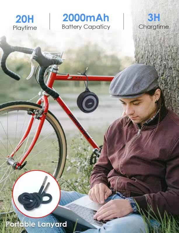 Skywing Bluetooth Shower Speaker, Soundace S6 Ipx7 Waterproof Portable Speaker With Suction Cup Hook Lanyard Tws Rgb Lights,Wire