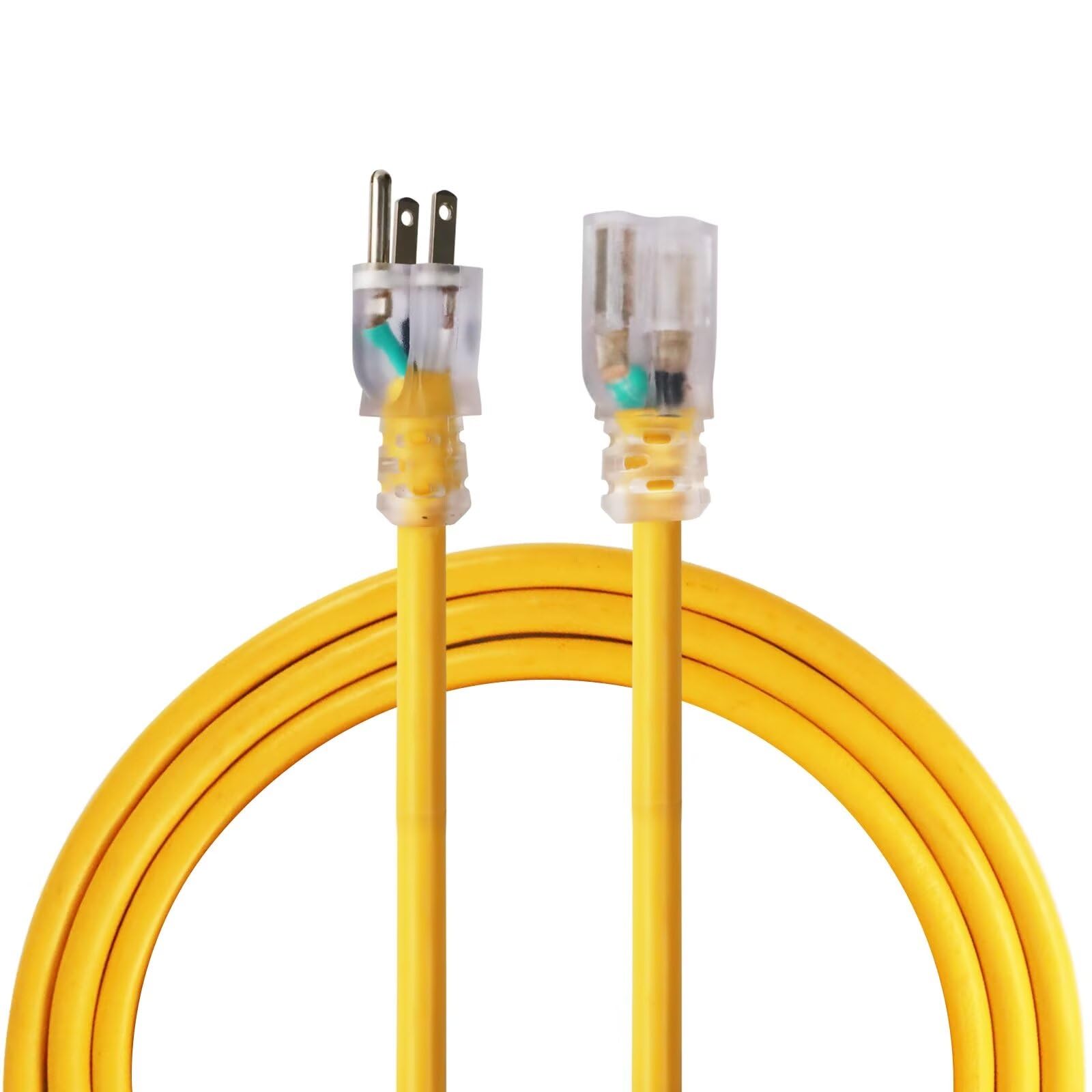 Ultra Explorer Indoor Extension Cord Waterproof 6 Ft, 12 Gauge Heavy Duty Yellow Extension Cord Sjtw, Flexible Cold Resistant 3