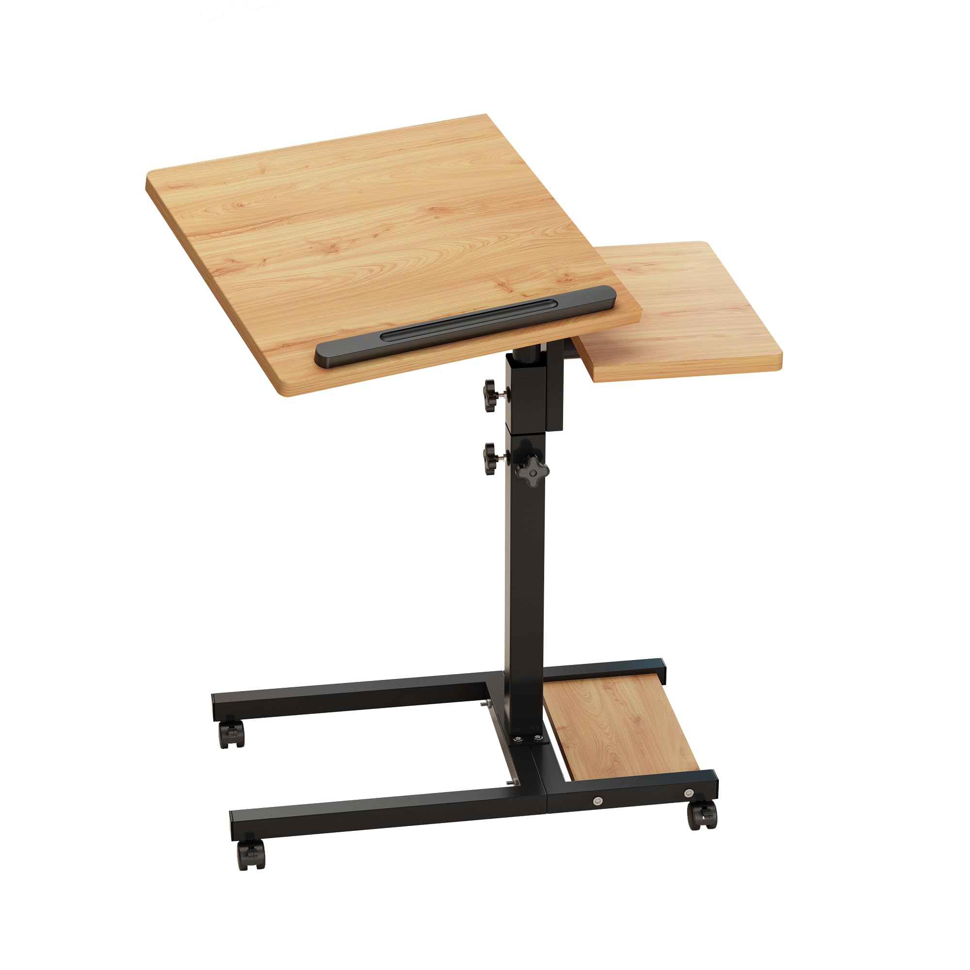 Tigerdad Mobile Adjustable Height Laptop Stand Pc Computer Portable Notebook Swivel Laptop Desk Rolling Table Desk Cart Tiltable