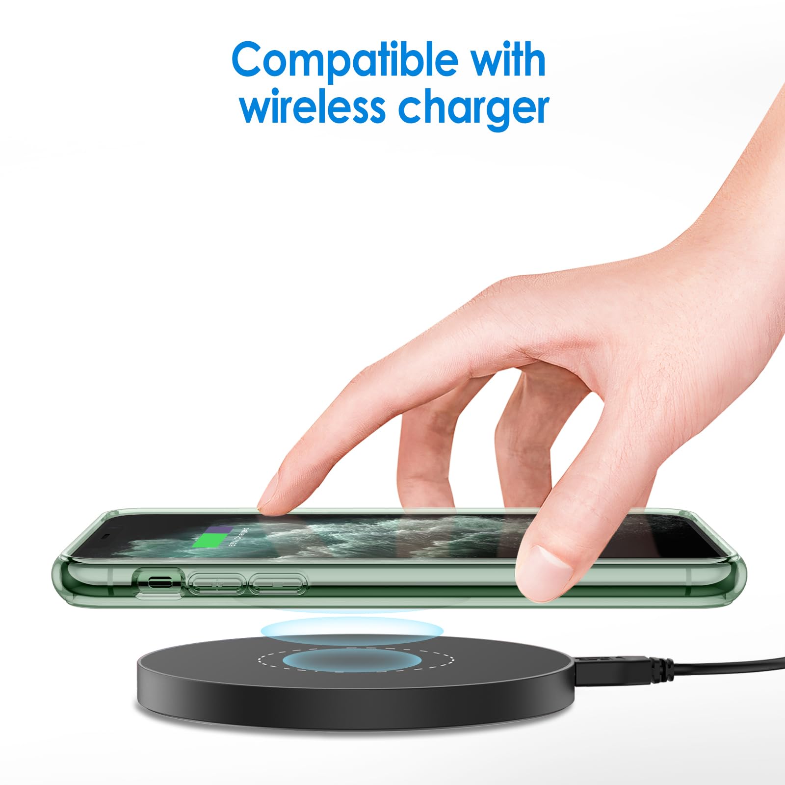 Jetech Case For Iphone 11 Pro 5.8-Inch, Non-Yellowing Shockproof Phone Bumper Cover, Anti-Scratch Clear Back (Midnight Green)