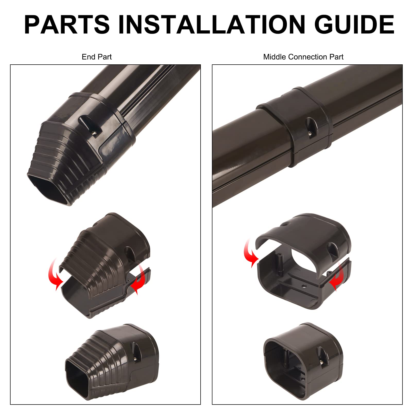 3'' W 10 Ft Line Set Cover Kit For Mini Split Air Conditioner Brown Decorative Pvc Line Cover Kit For Central Air Conditioner Mi