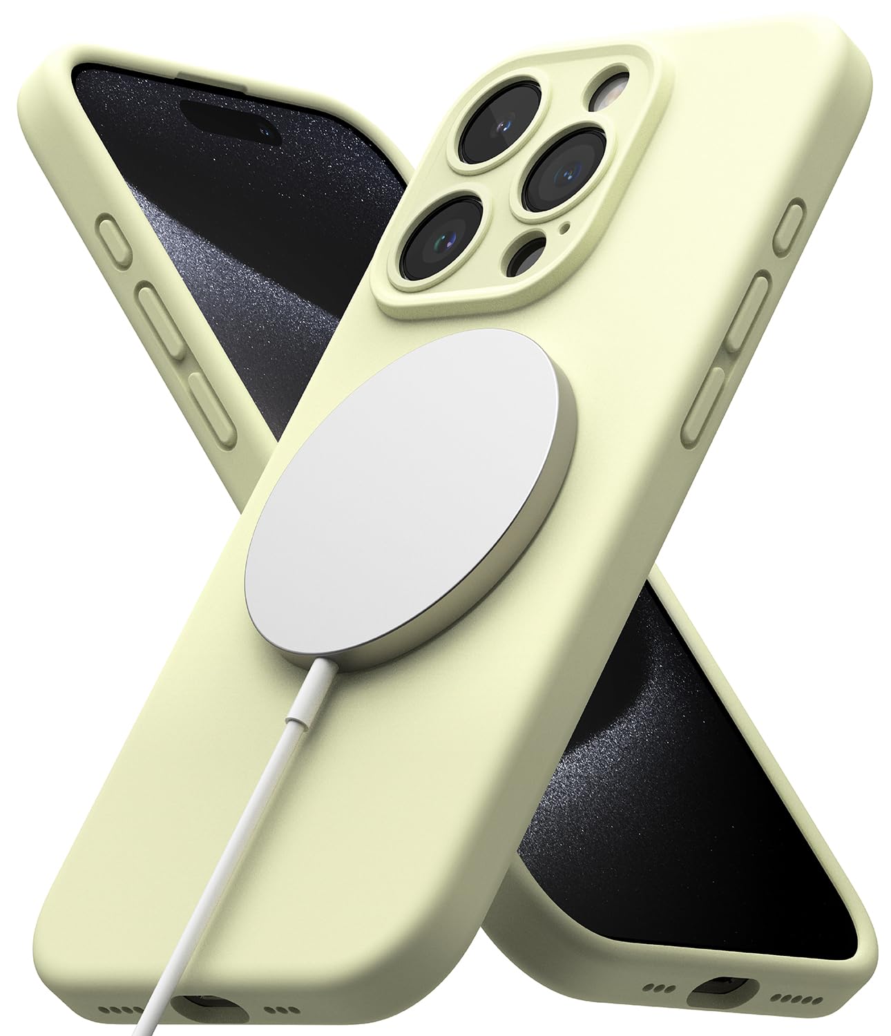 Ringke Silicone Magnetic [Compatible with MagSafe] Designed for iPhone 15 Pro Case, Feels Velvety Lightweight Slim Cute Soft Pho