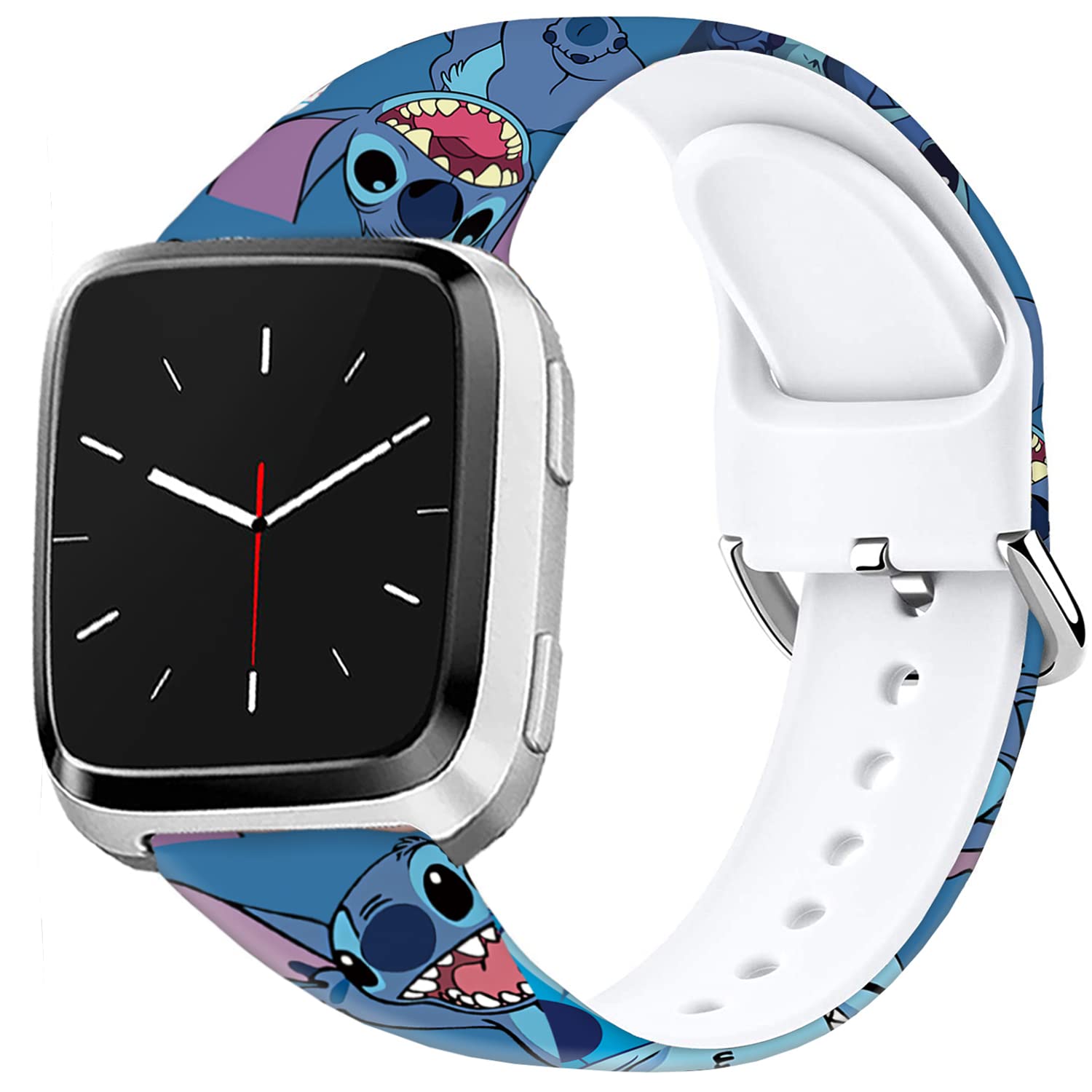 Sjiangqiao Stitch Bands Compatible With Fitbit Versa & Versa Se Smart Watch Soft Silicone Chic Cute Cartoon Sports Band Lovely S