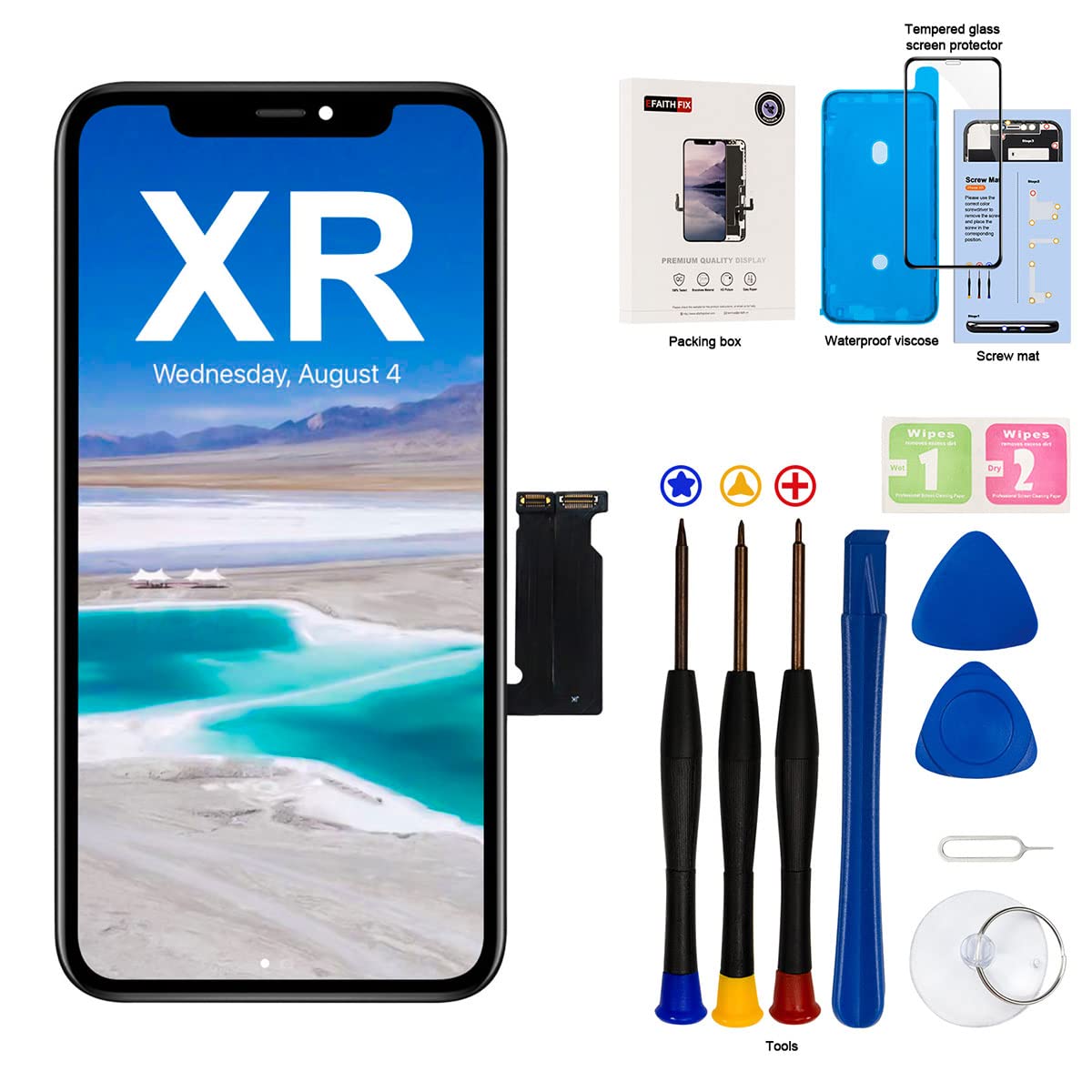 Efaithfix For Iphone Xr Lcd Screen Replacement 6.1 Inch Frame Assembly Display And 3D Touch Screen Digitizer With Repair Tools K