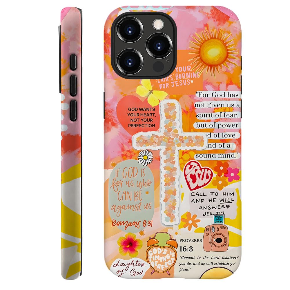 Piodaidy Compatible with iPhone 11 Pro Max,Durable & Shockproof Phone Case Cover Design - Collage Jesus Bible Verses