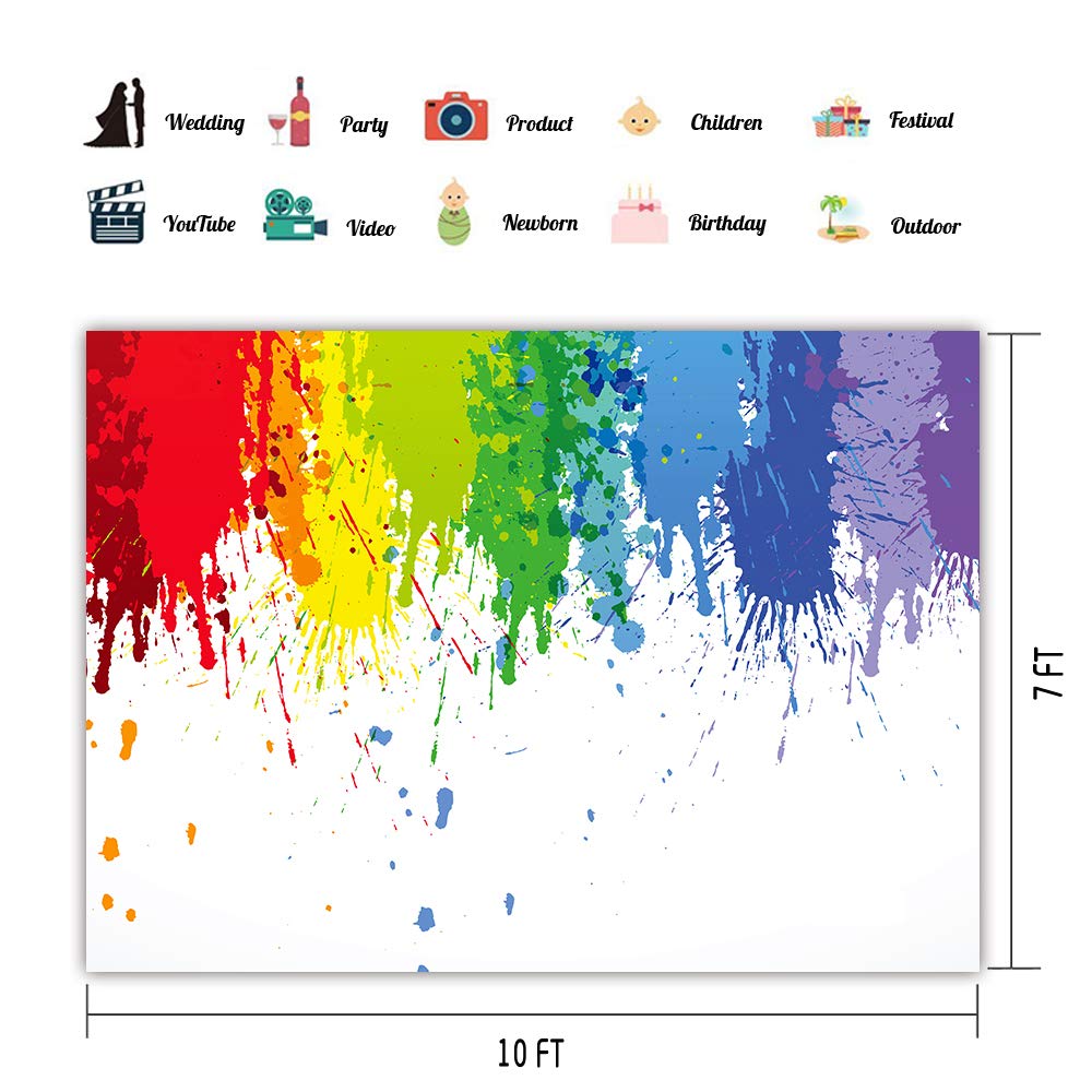 Paint Splatter Backdrop For Paint Party Photography Painting Art Party Background Abstract Paint Photo Backdrop 10X7Ft Photo Boo