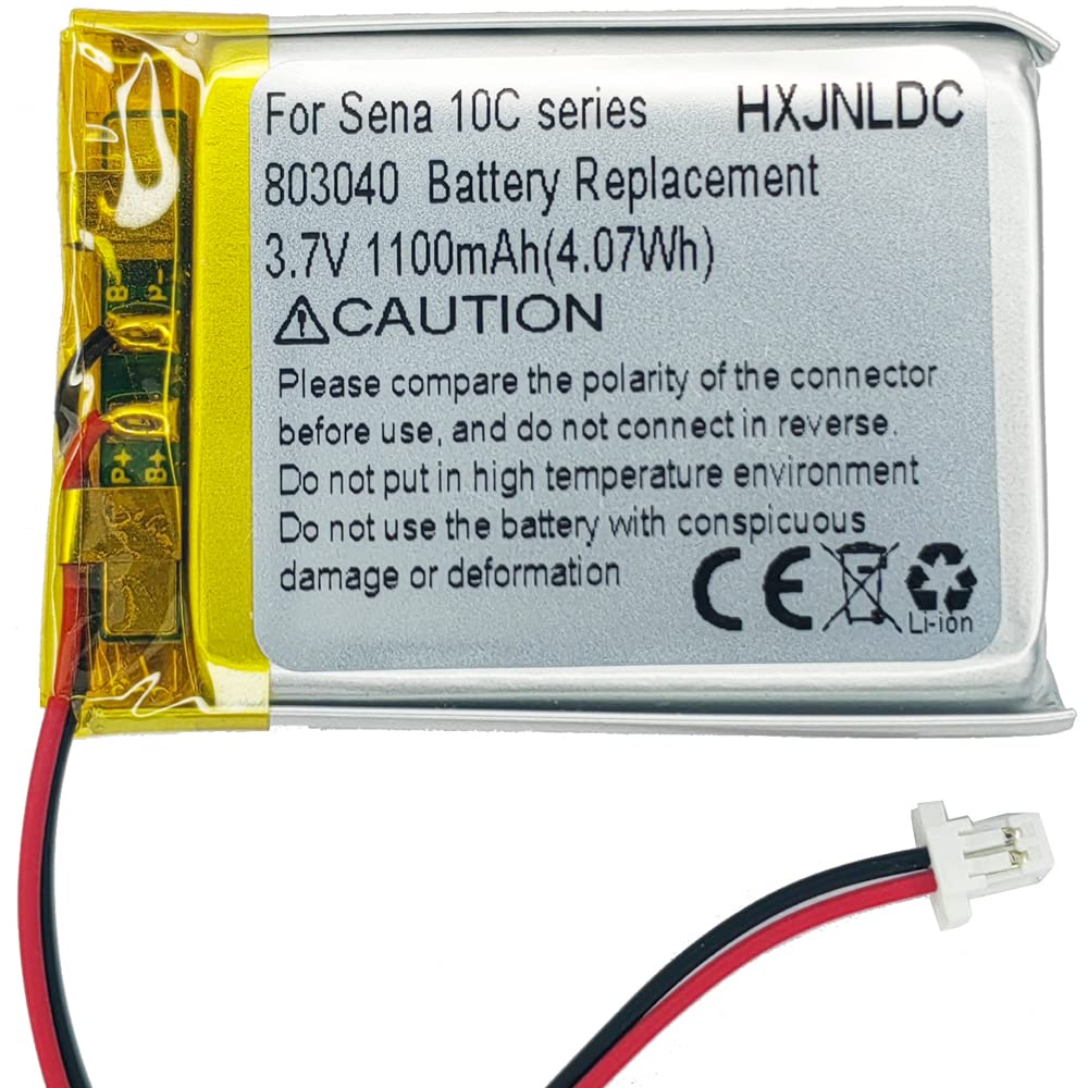 Hxjnldc 803040 3.7V 1100Mah Lithium Ion Battery Replacement For Sena 10C And Sena 10C Pro Motorcycle Bluetooth Camera Bluetooth