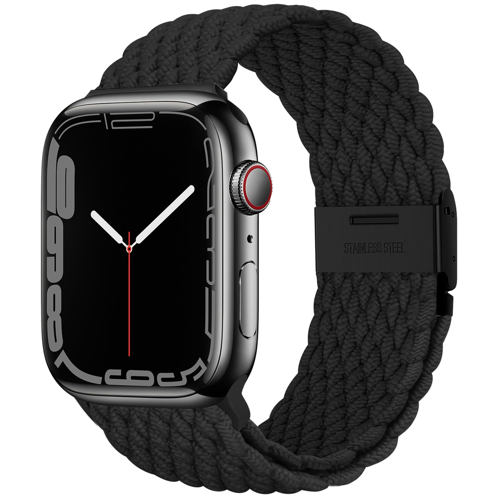 Qimela Compatible With Apple Watch Band 49Mm 45Mm 44Mm 42Mm,Stretchy Sport Solo Loop Strap With Adjustable Buckle,Elastic Nylon