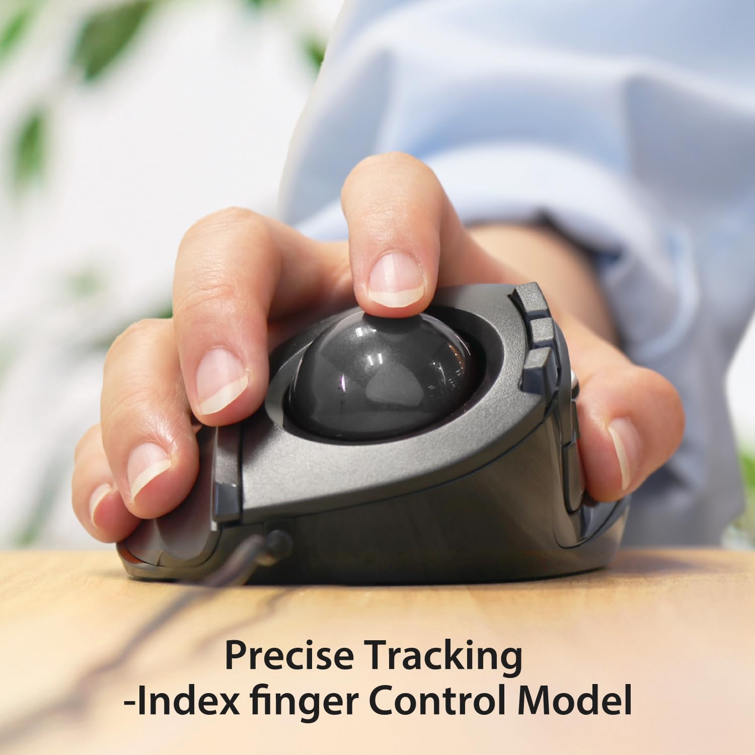 Elecom Deft Trackball Mouse, Wired, Finger Control, 8 Button Function With Smooth Tracking, Ergonomic Design, Windows11, Macos (