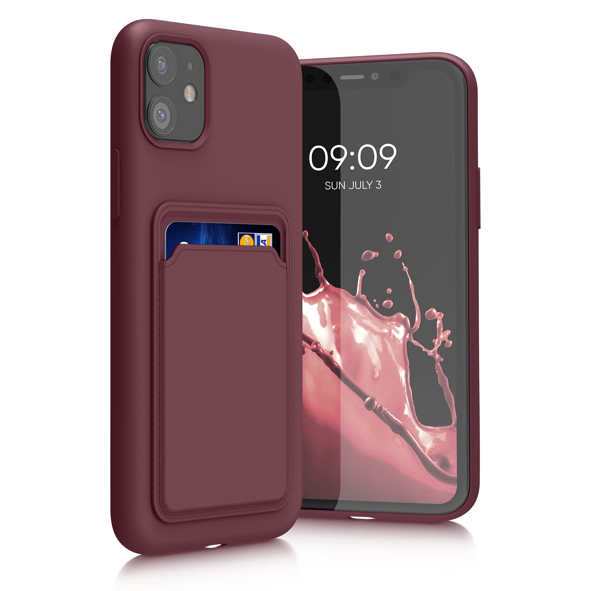 Kwmobile Case Compatible With Apple Iphone 11 Case   Tpu Phone Cover With Credit Card Holder   Tawny Red