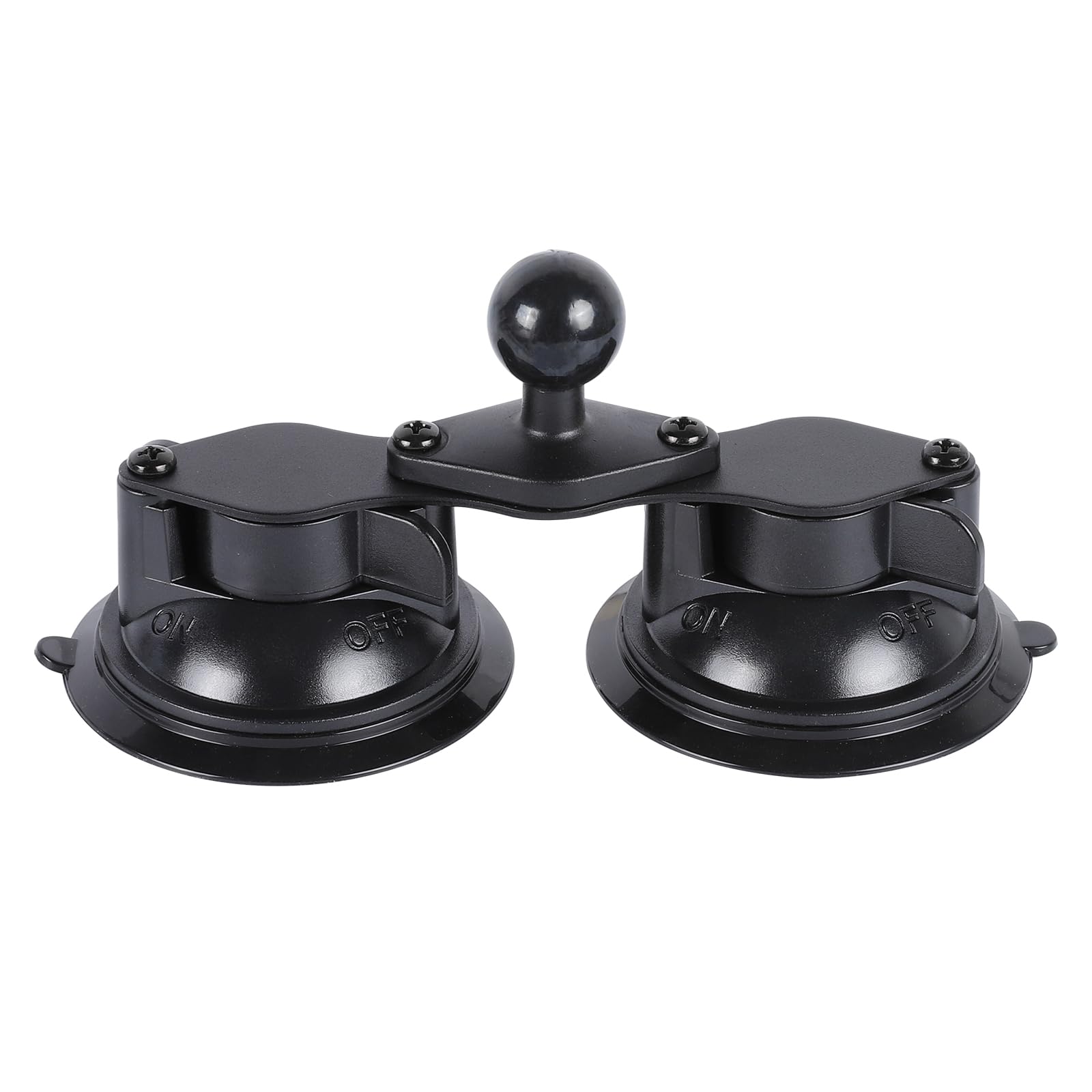 Dual Suction Cup Base with 1 Ball, Heavy Duty 2 Suction Car Mount Base Compatible with RAM Mounts and Other B Size Double Socket