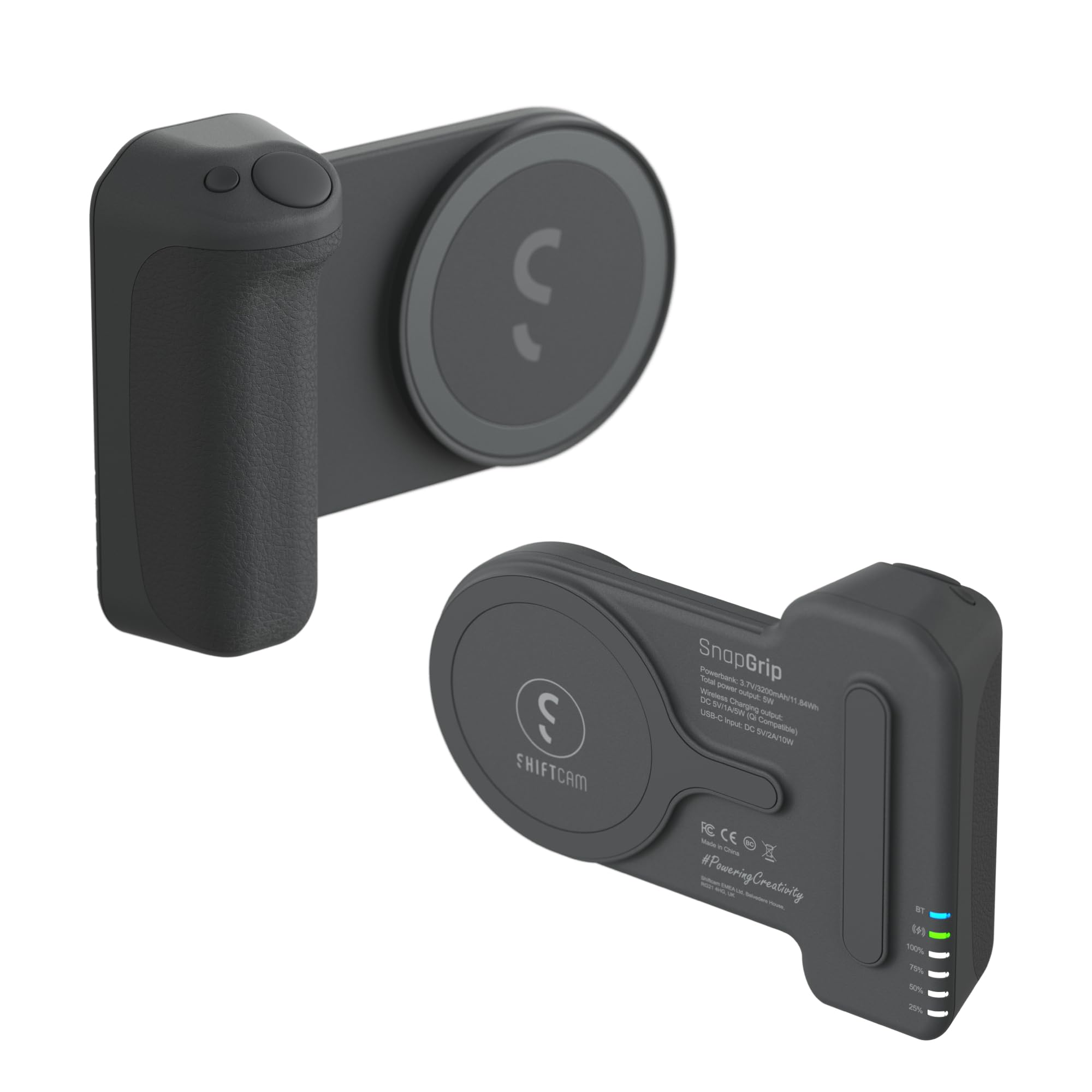 Shiftcam Snapgrip   Mobile Battery Grip With Wireless Shutter Button   Magnetic Mount Snaps On To Any Phone   Built In Powerbank