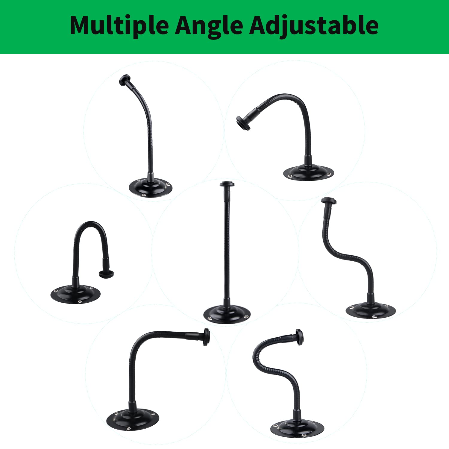 Mippko 2 Pack Camera Flexible Wall Mount Holder For Blink Outdoor 4 (4Th Gen)/(3Rd Gen) Xt3,Blink Xt&Xt2/Blink Mini/All New Blink Outdoor,Adjustment Flexible 8 Inch Long Gooseneck Arm With Metal Base