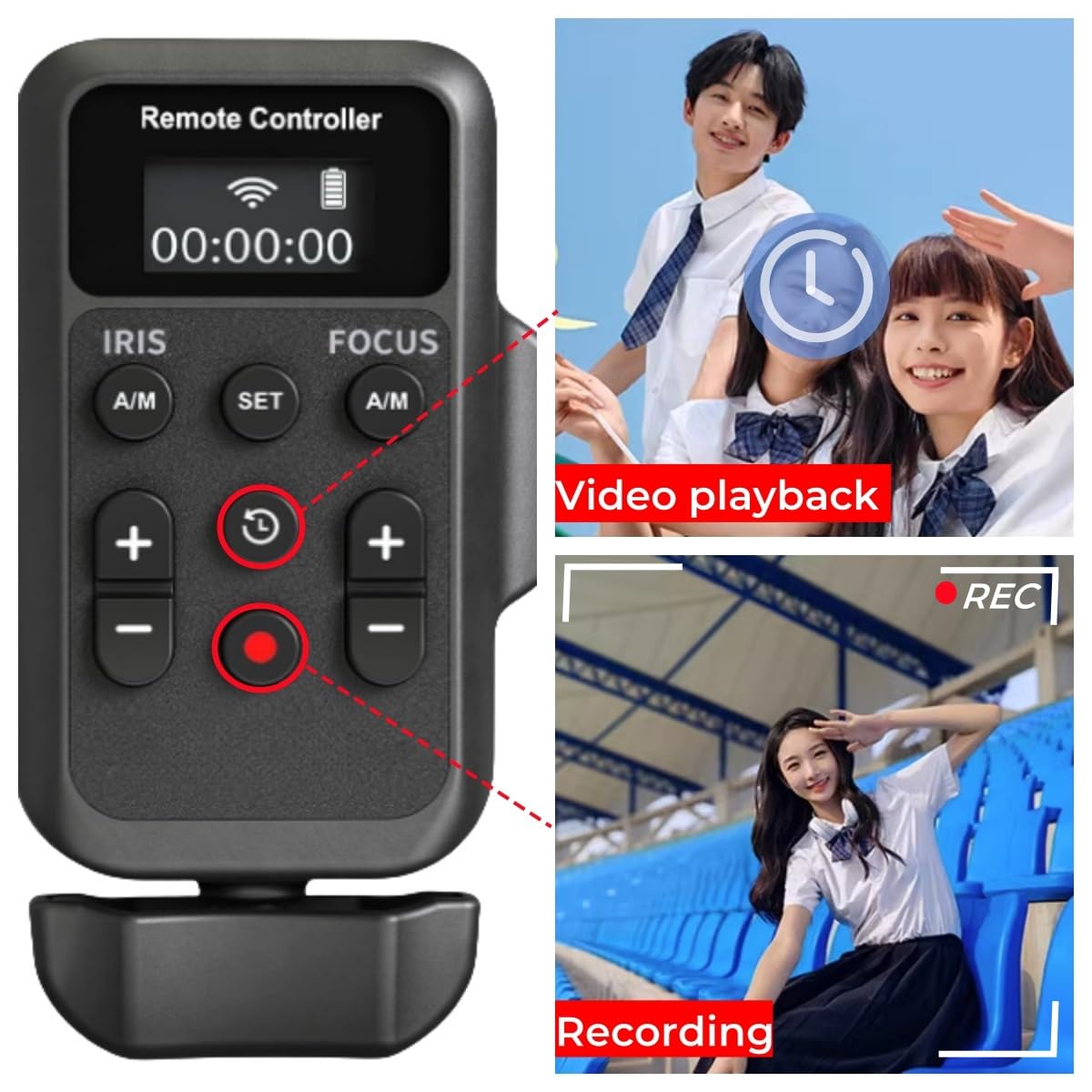 Pholsy Camcorder Remote Wireless Camcorder Remote Control With Lanc Remote, Video Zoom, Video Focus, Iris And Video Recording Re