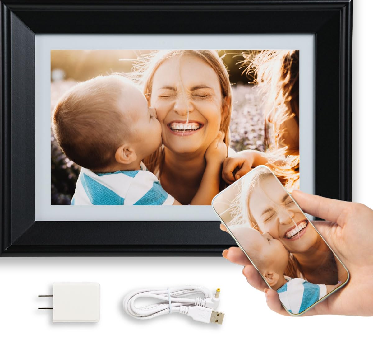 Photospring 10In Wifi Digital Picture Frame | Load Family Photos By Email, App, Web, Usb/Sd | A Great Gift | Easy Touchscreen Se