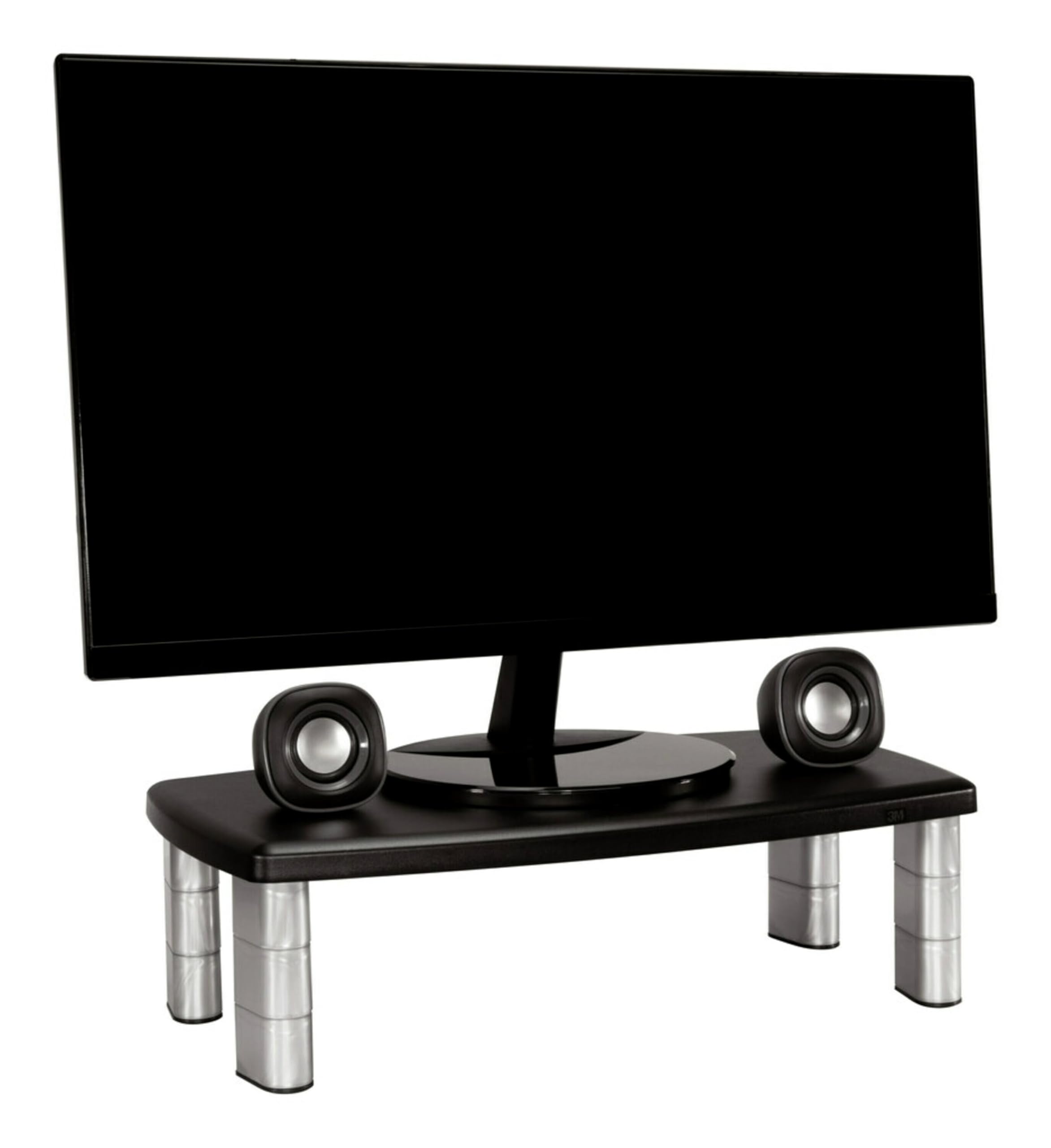 3M Extra Wide Adjustable Monitor Stand, Three Leg Segments Simply Adjust Height From 1'' To 5 7/8'', Sturdy Platform Holds Up To