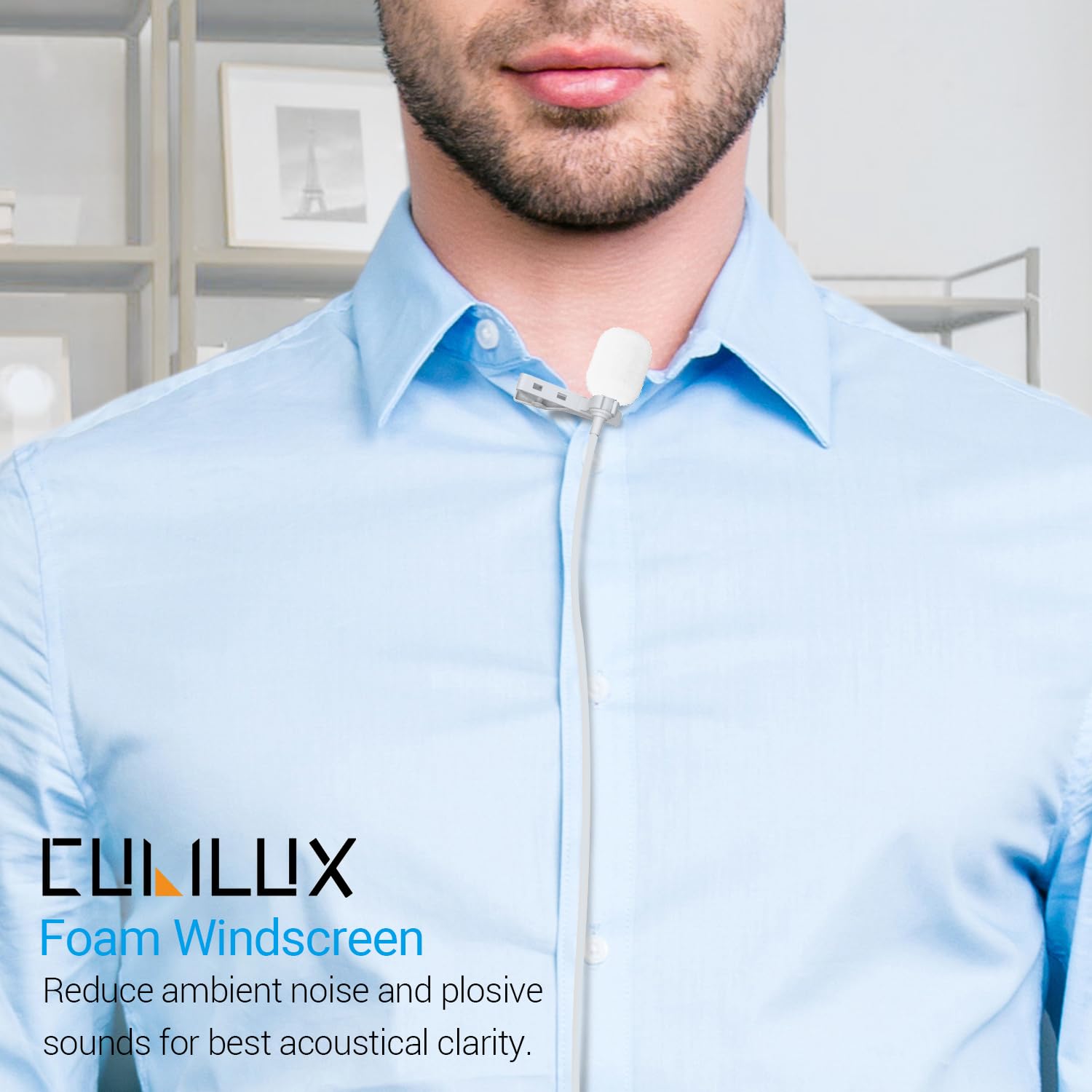 Mic Windscreen (Foam Cover, 10 Pack, White)