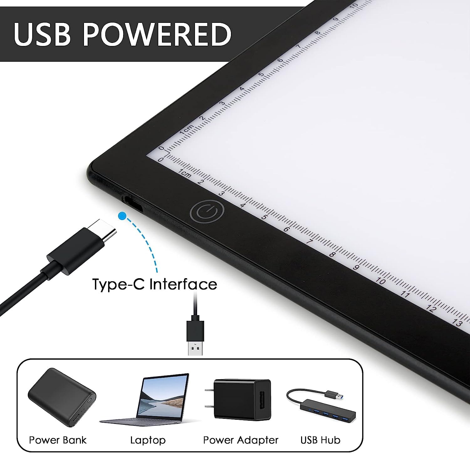 Tcnewcl Slide Viewer Magnetic Light Box For Photo Slide And Film Negative Scanning, Ultra-Thin Illuminated Board Panel For Tatto