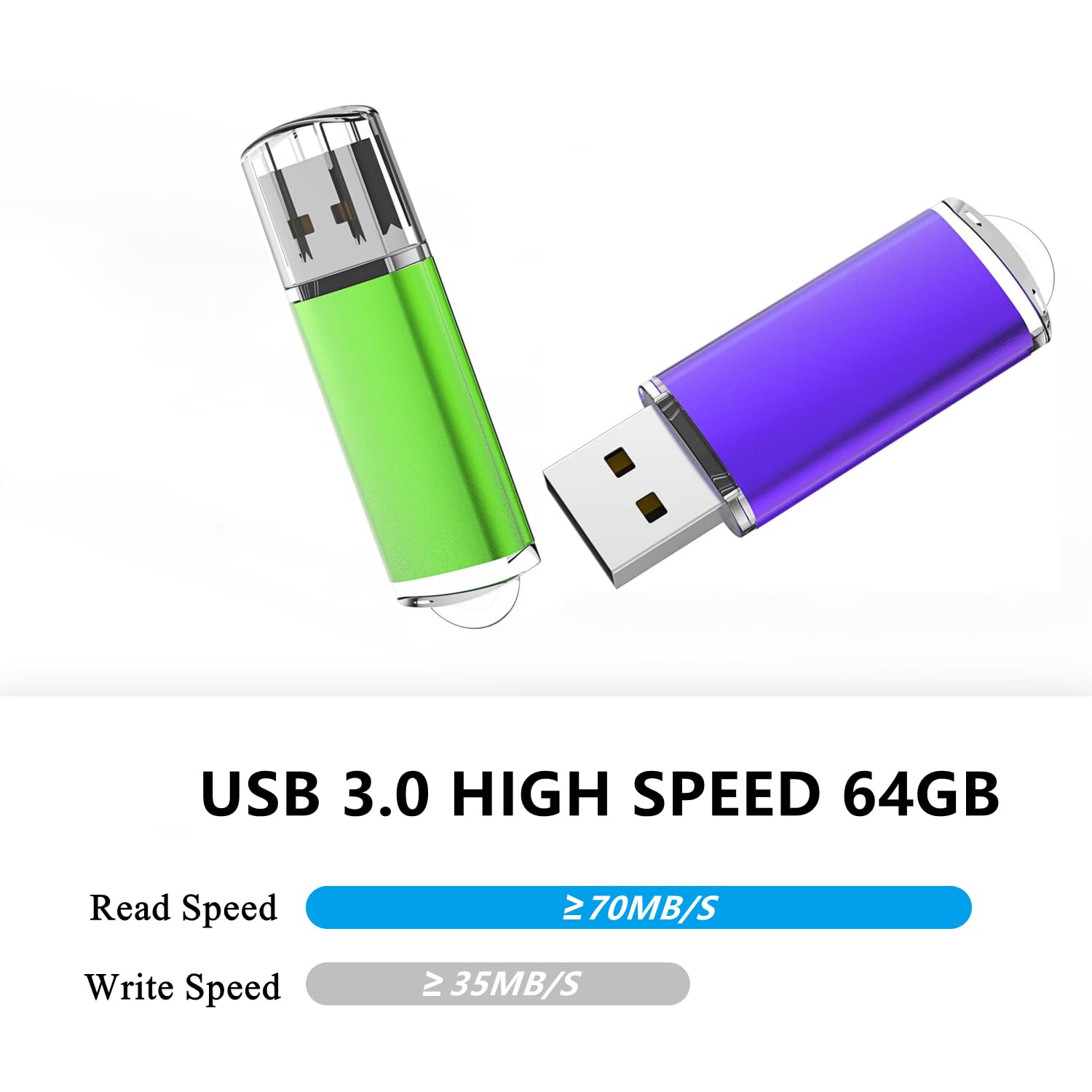 Usb 3.0 Flash Drive K&Zz 10 Pack 64Gb Flash Drive 3.0 64 Gb Thumb Drives 64G Memory Stick Data Drive Flash Stick U Disk, Multicolored