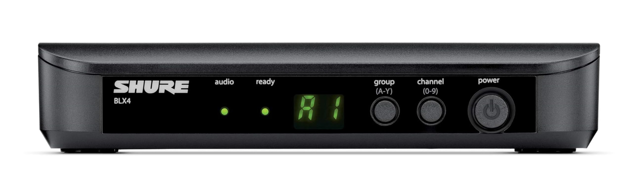 Shure BLX4 Wireless Receiver H11 Band (572-596 MHz) - Single-Channel BLX Series Receiver, QuickScan Frequency Selection, XLR & 1