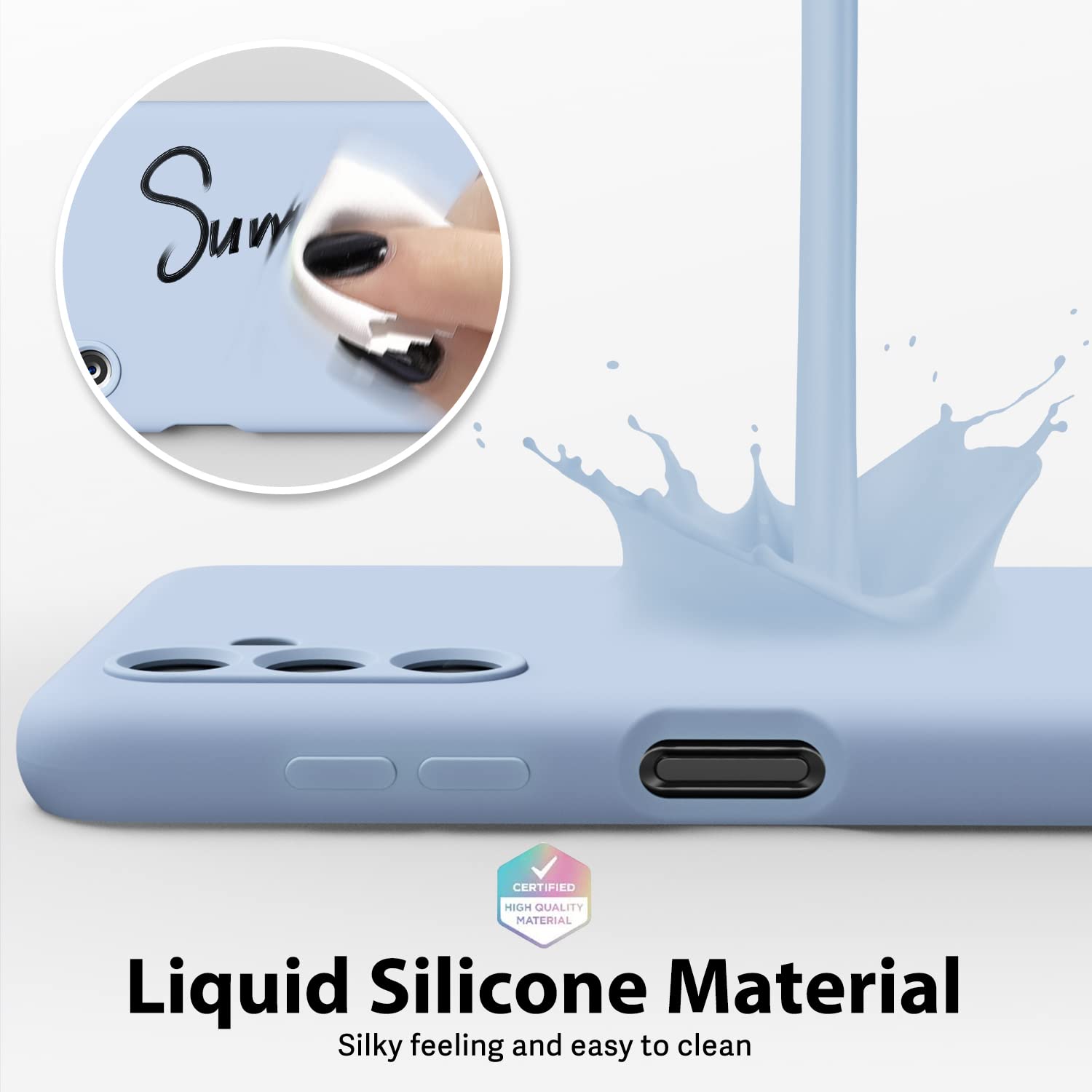 Oakxco For Samsung Galaxy A13 5G Phone Case/A04S Phone Case Liquid Silicone, Slim Soft Rubber Tpu Plain Smooth Gel Cover For Wom